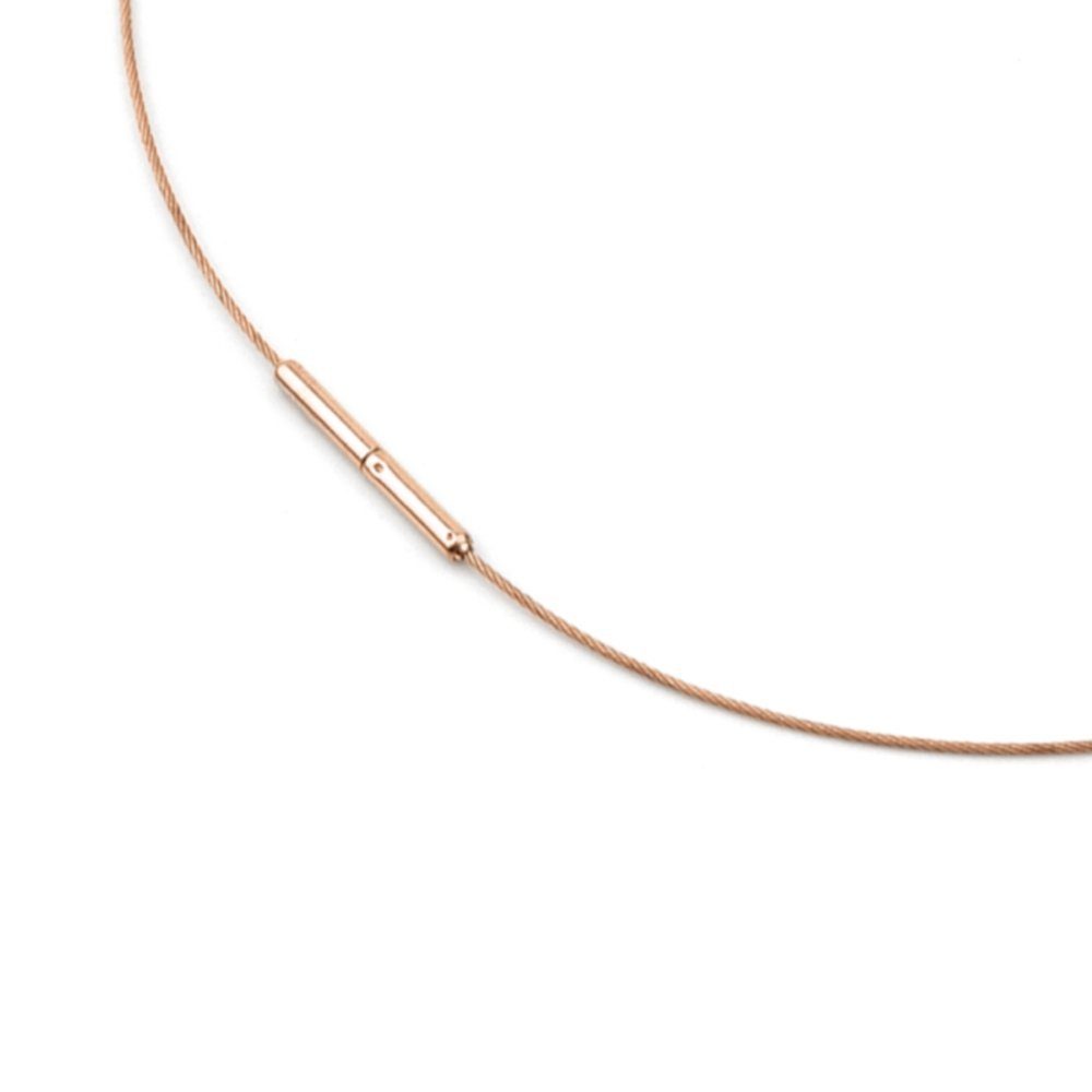 Boccia Halsreif Collier Stahlreif Edelstahl roségoldplattiert 0802-03