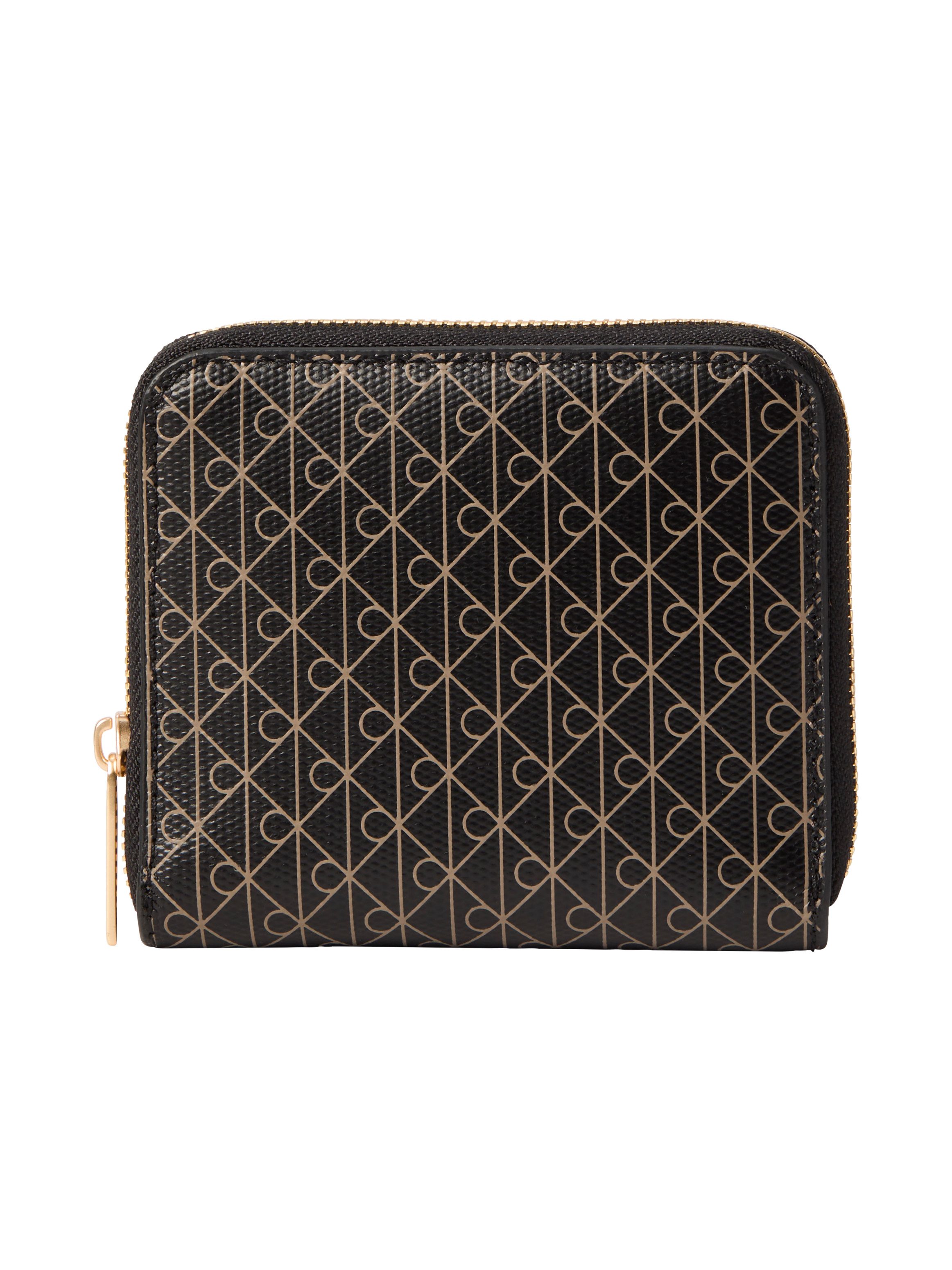 Calvin Klein Geldbörse AOP SQUARE ZIP AROUND, Geldbeutel, Damen Portemonnaie mit Monogramm-Print