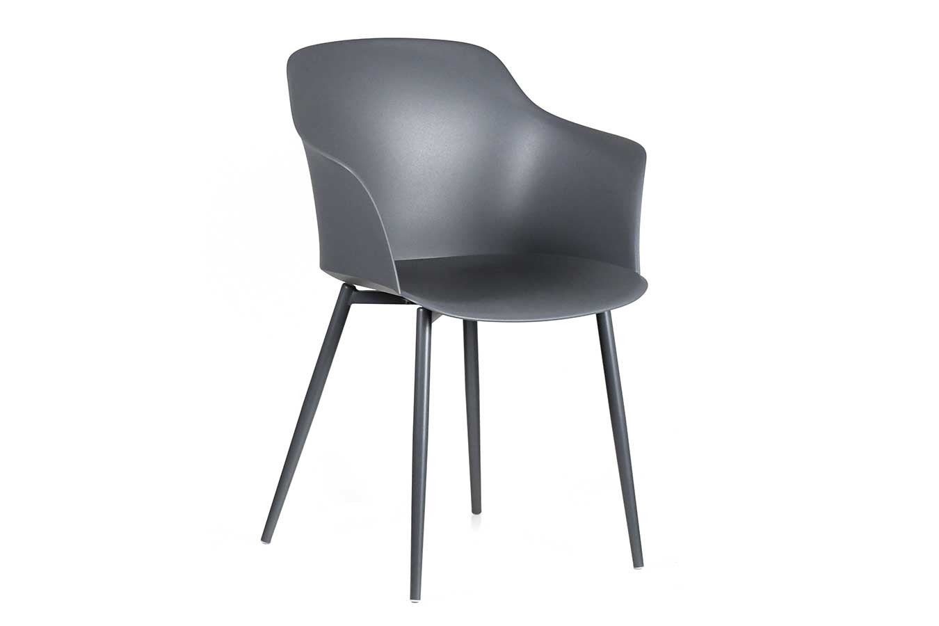 daslagerhaus living dunkelgrau Armlehne Designchair sc Blanchet mit italienischer Stuhl