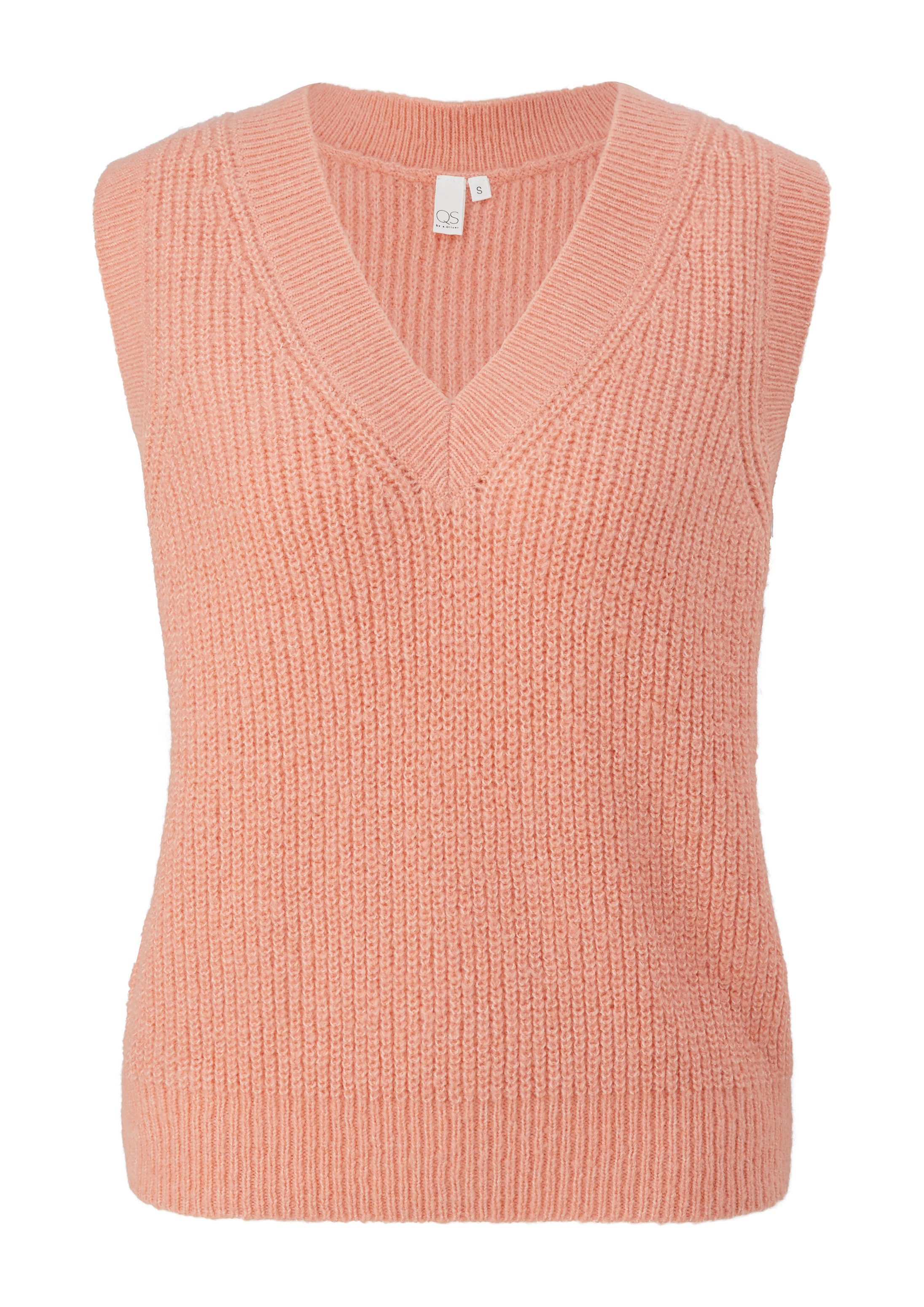 QS Rundhalspullover Strickpullunder Strickpullunder mit V-Neck