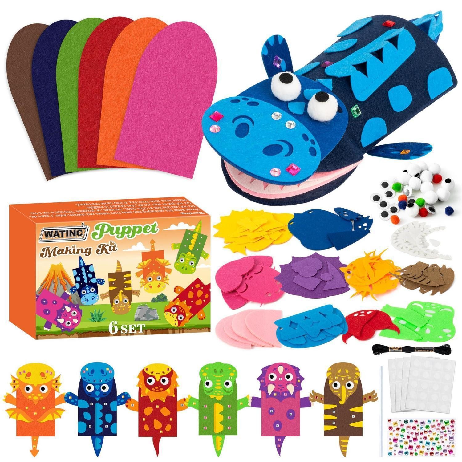 LuxusKollektion Kreativset Handpuppen DIY Set Dinosaurier A
