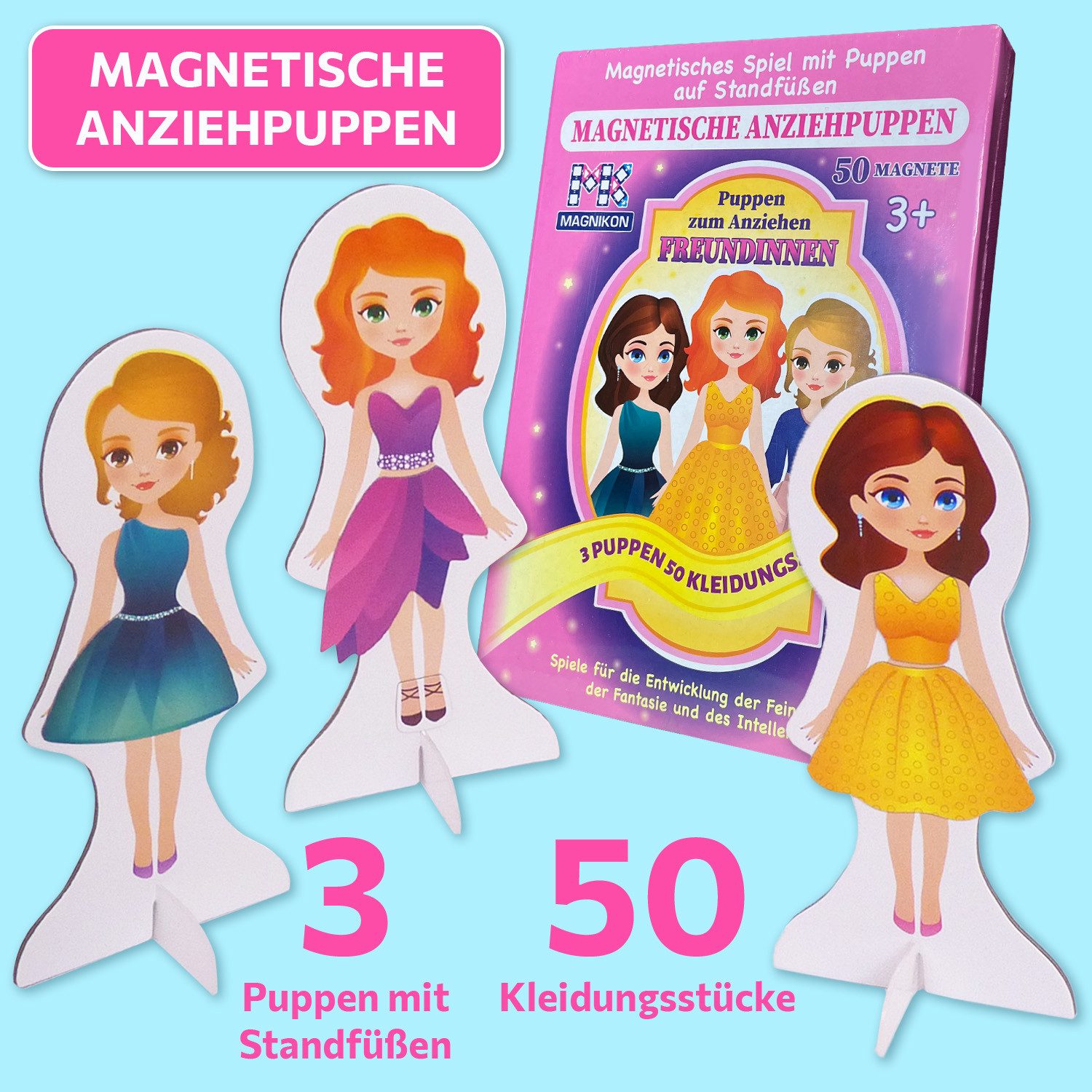 MAGNIKON Anziehpuppe Magnetische Anziehpuppe mit Standfuß (Set, 50-tlg., Ma günstig online kaufen