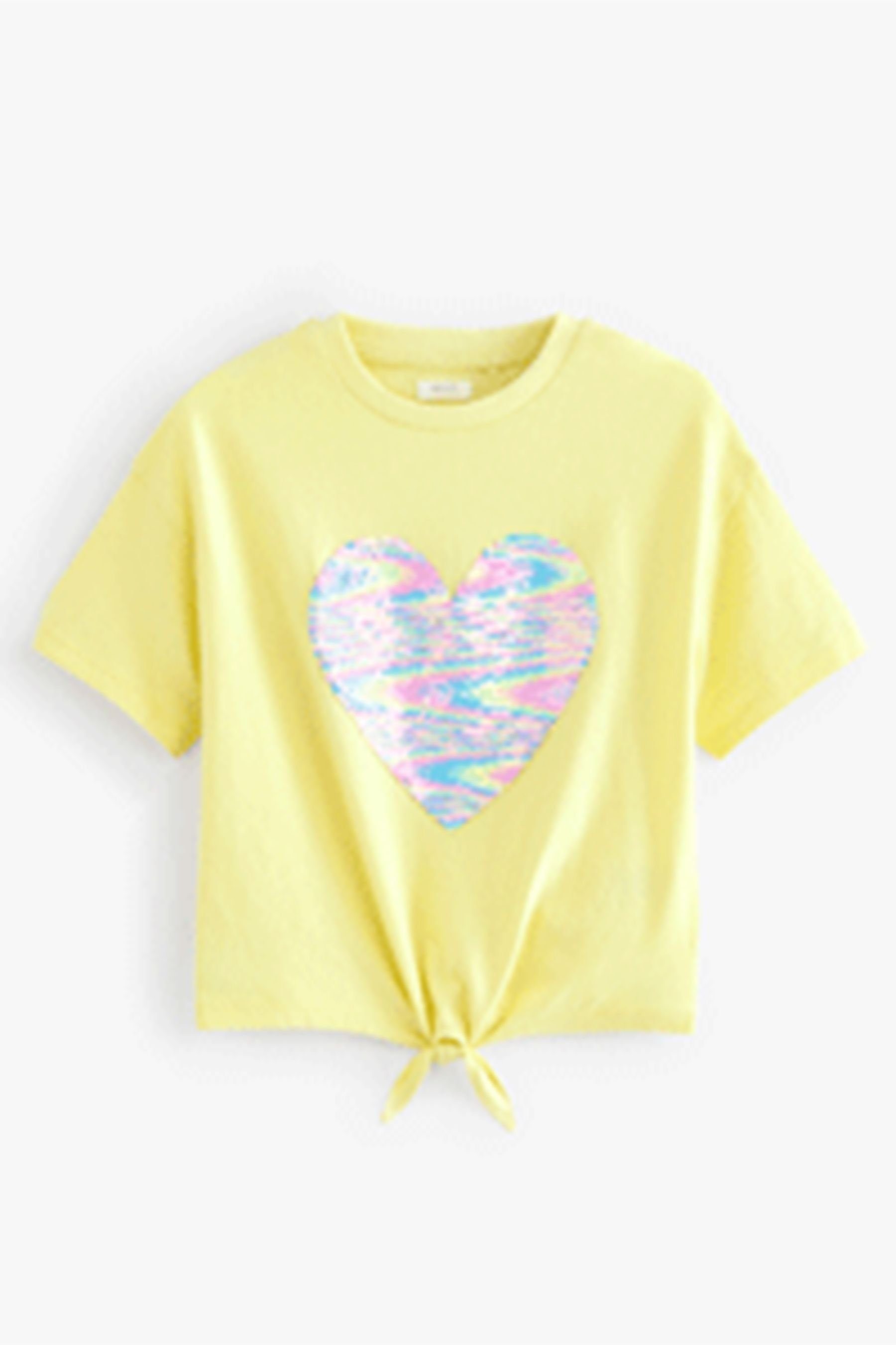 Next T-Shirt T-Shirt mit glänzendem Paillettenherz (1-tlg) Yellow Heart