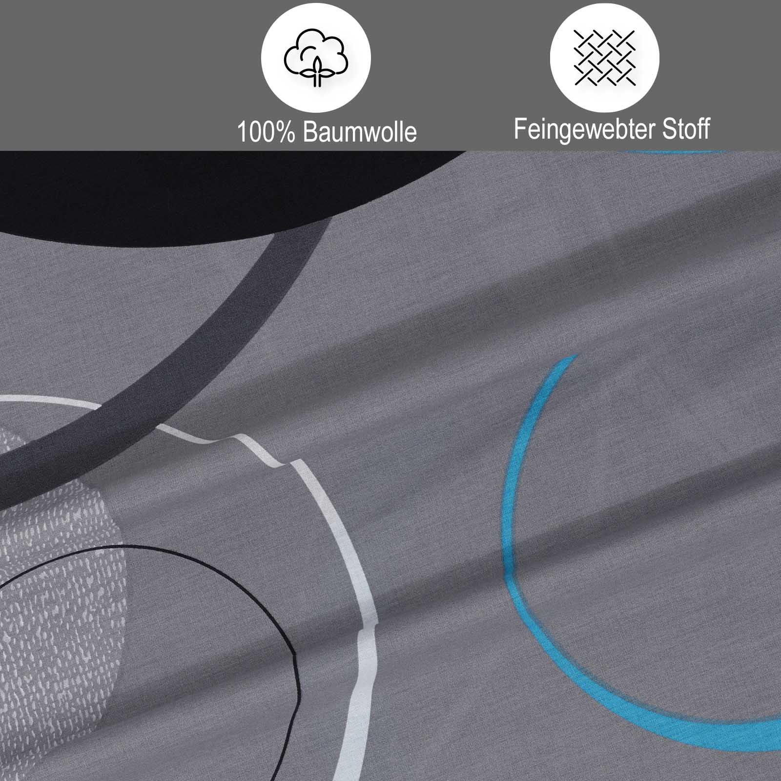 Buymax Bettwäsche Wave, Bettgarnitur, Bettbezug Set, Renforcé, 2 teilig, 100% Baumwolle