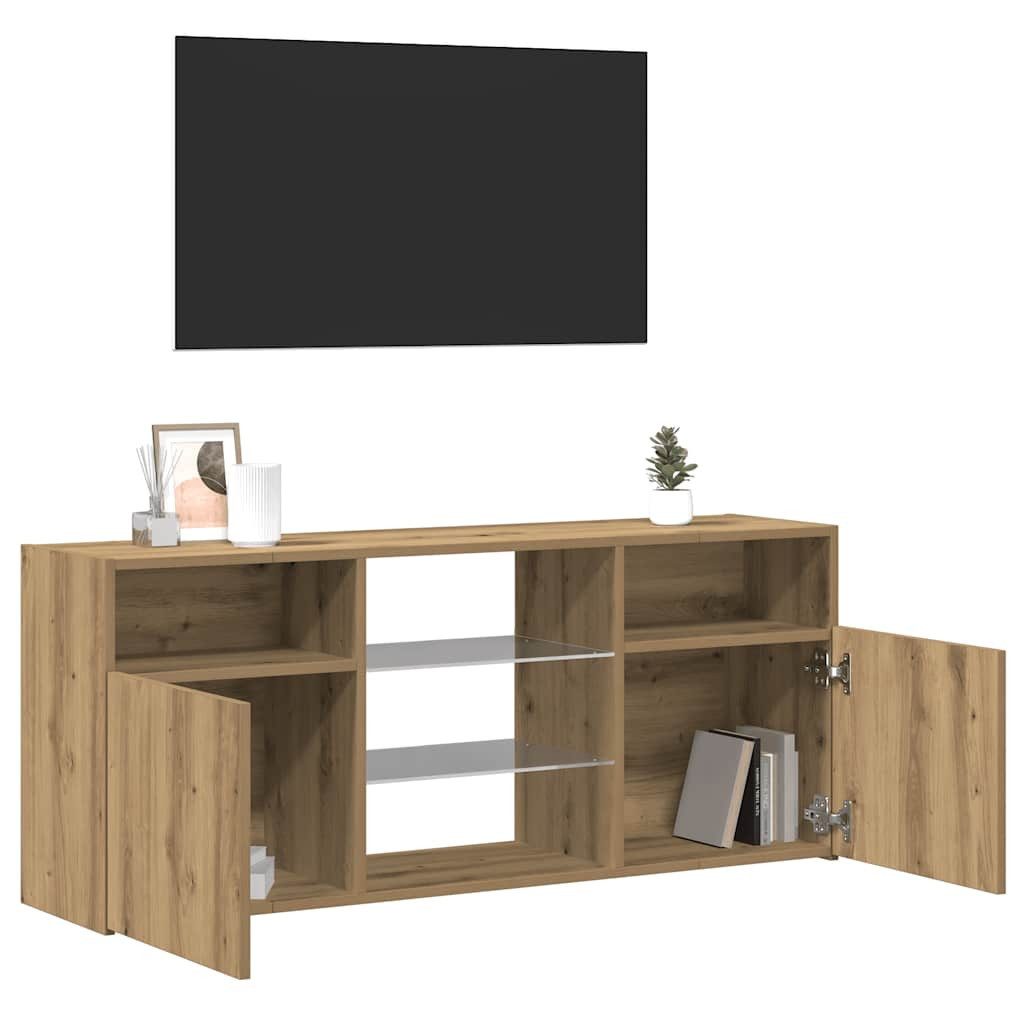 vidaXL TV-Schrank TV-Schrank mit LED-Leuchten Artisan-Eiche 120x30x50 cm (1-St) – Bild 5 von 5