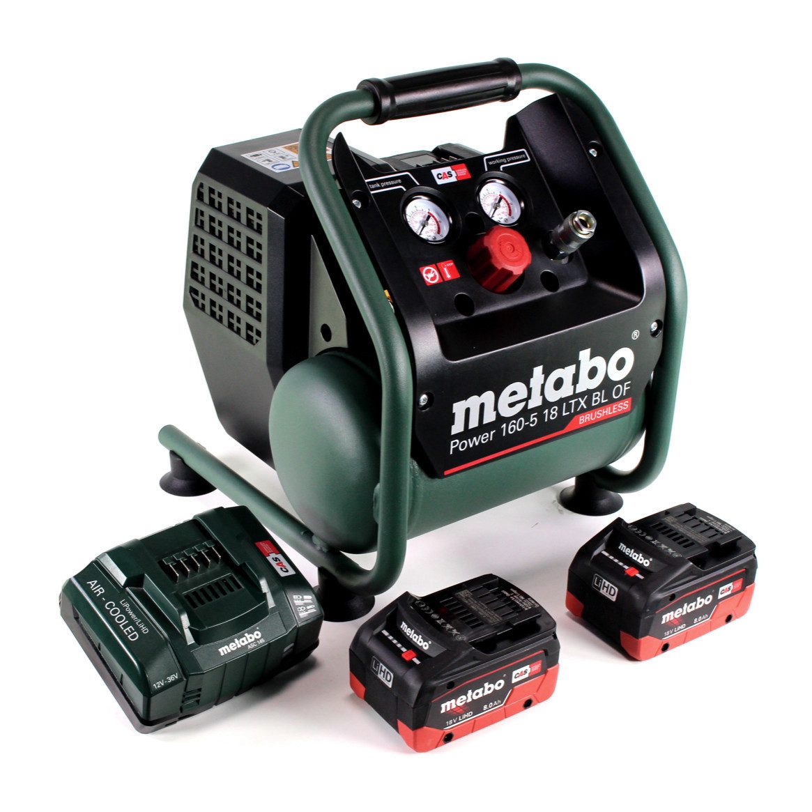 metabo Akku-Handkompressor Power 160-5 18 LTX BL OF Akku Kompressor 18 V 8,0 bar Brushless + 2x
