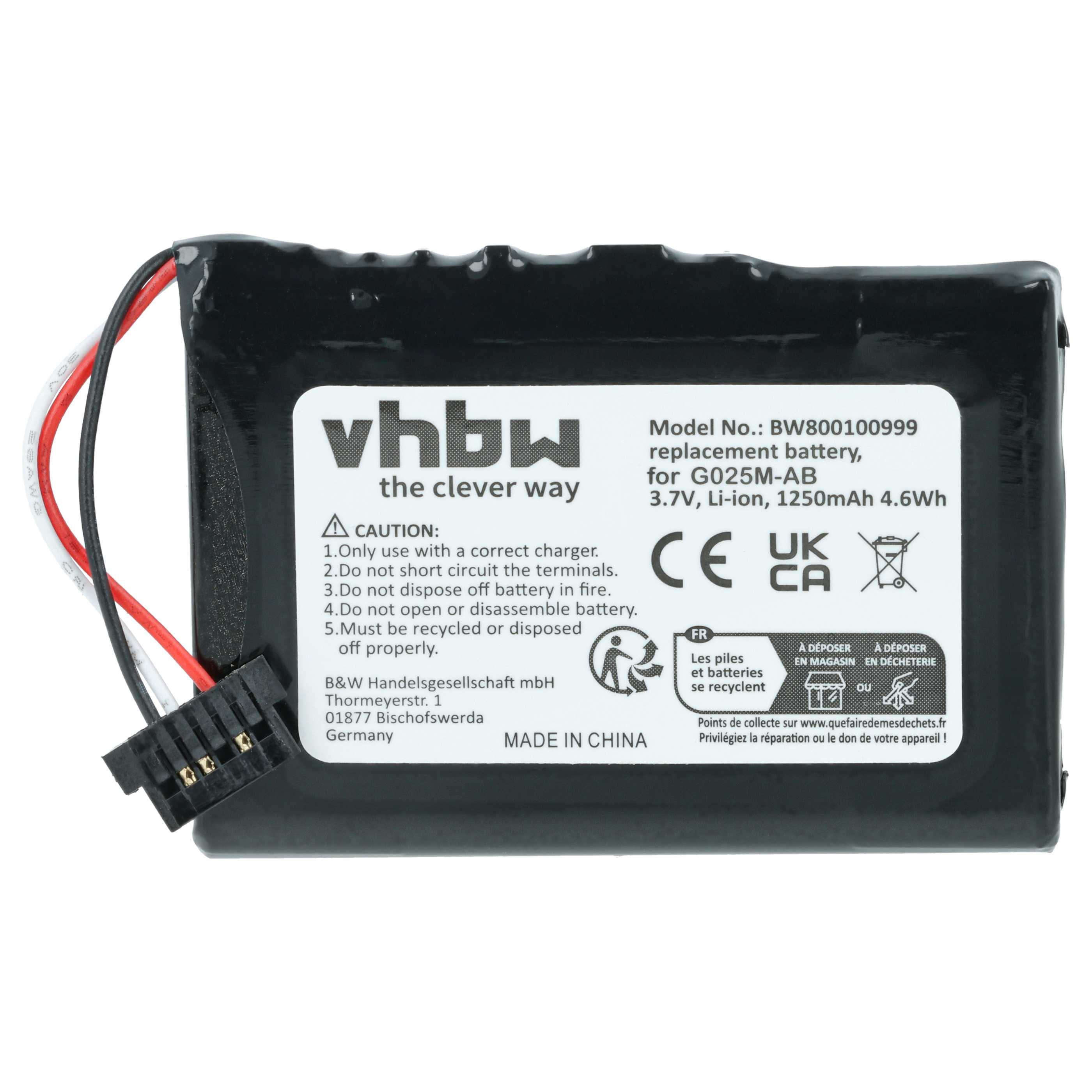 vhbw Akku Ersatz für BPLP720, G025A-Ab, G025M-AB, SJM120, BP-LP1200 für Akku Akku Li-Ion 1200 mAh (3,7 V, 1 St), Leistungsfähiger Austausch-Akku für Navigationsgerät, Wiederaufladbar