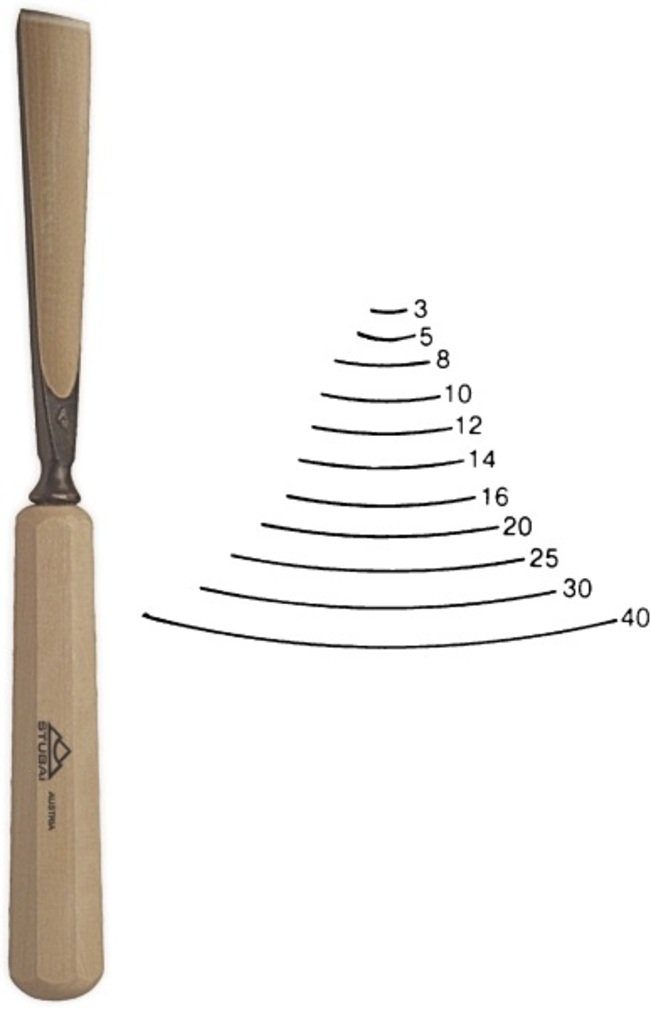 Stubai Stechbeitel Stubai Stechbeitel Form 48: - Flacheisen Gerades 3mm - 52 524803 Serie