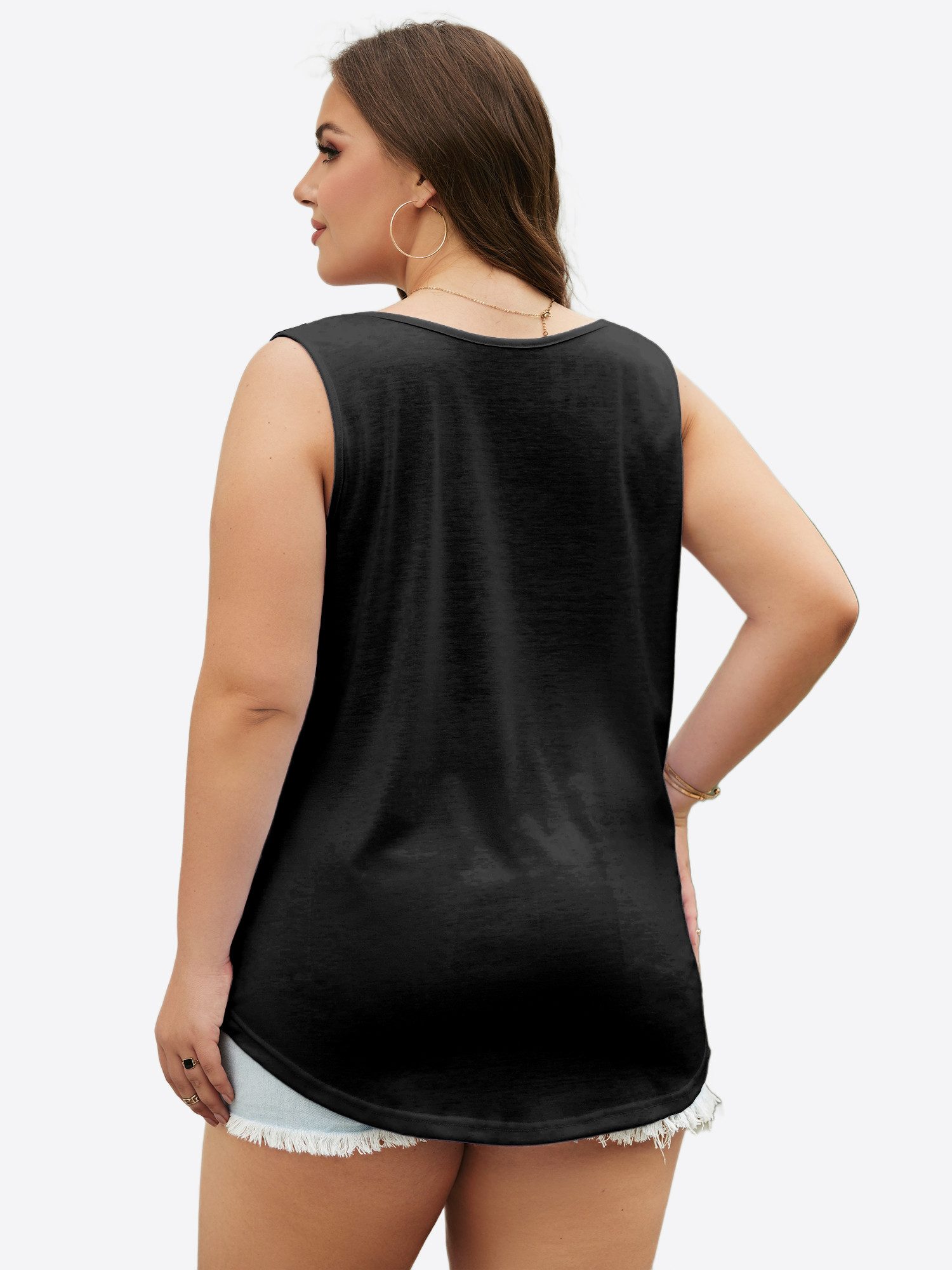 Imily Bela Tanktop Damen Oversized ärmellos Rundhals Locker (Packung, 1-tlg günstig online kaufen