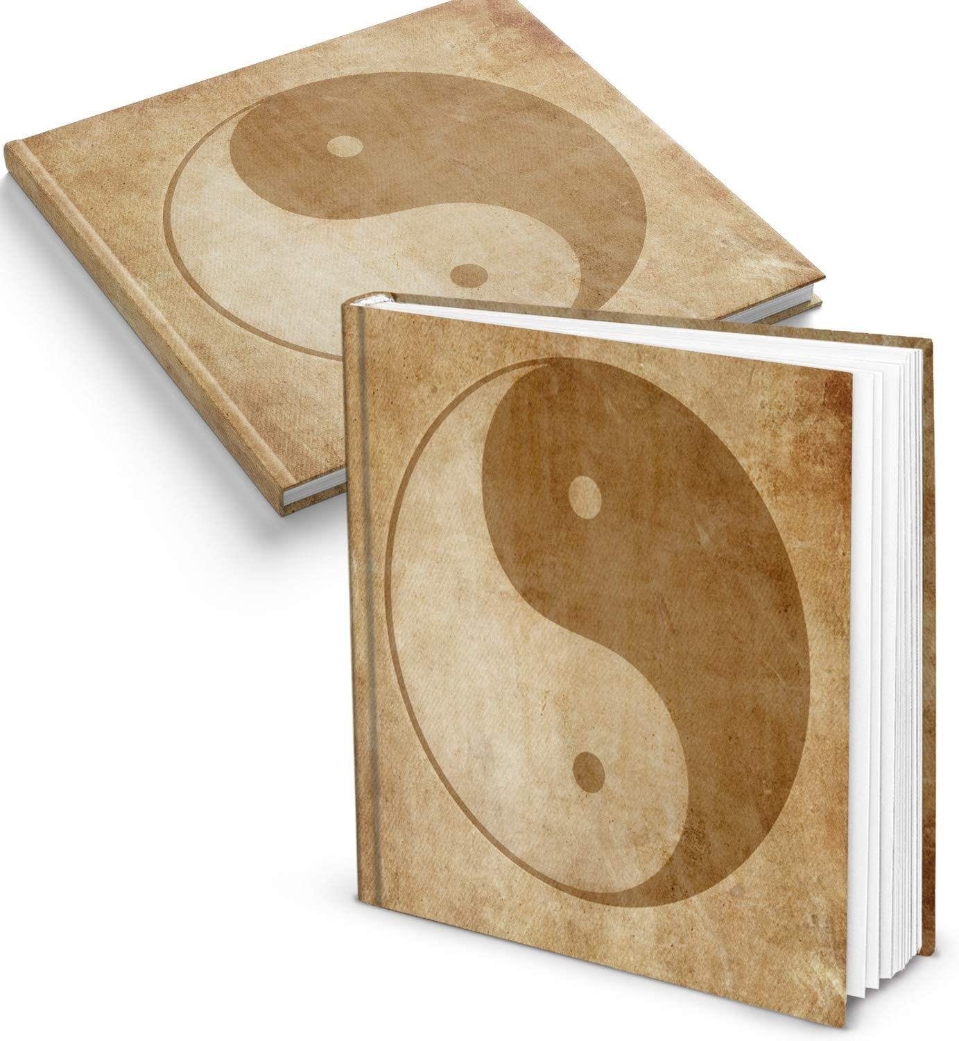 - Logbuch-Verlag Leeres vintage & quadratisch Buch Ying Yang Notizbuch Hardcover