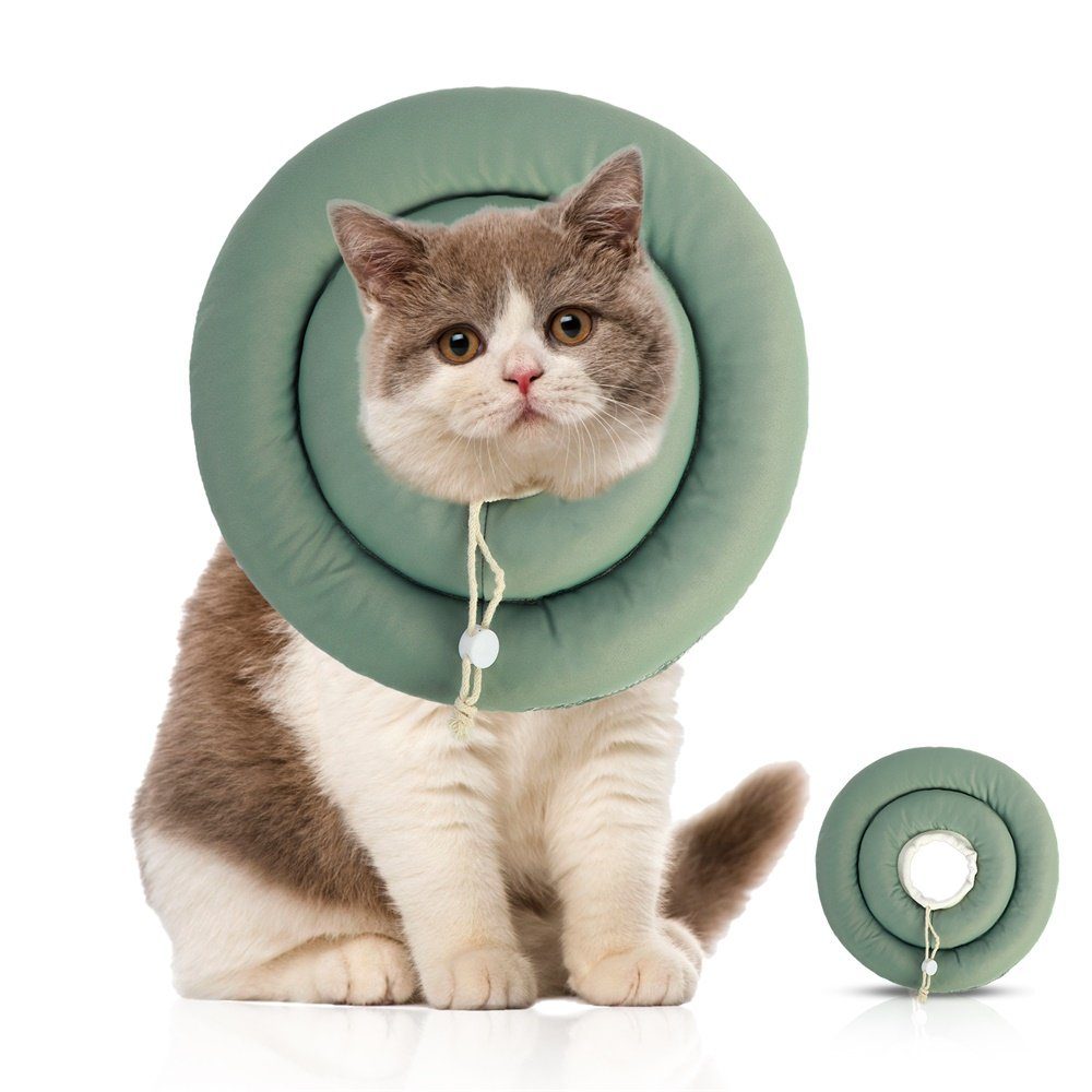 Rutaqian Katzen-Abwehrgürtel PET -Schutzkragen, einstellbare Hundeschützer Grün