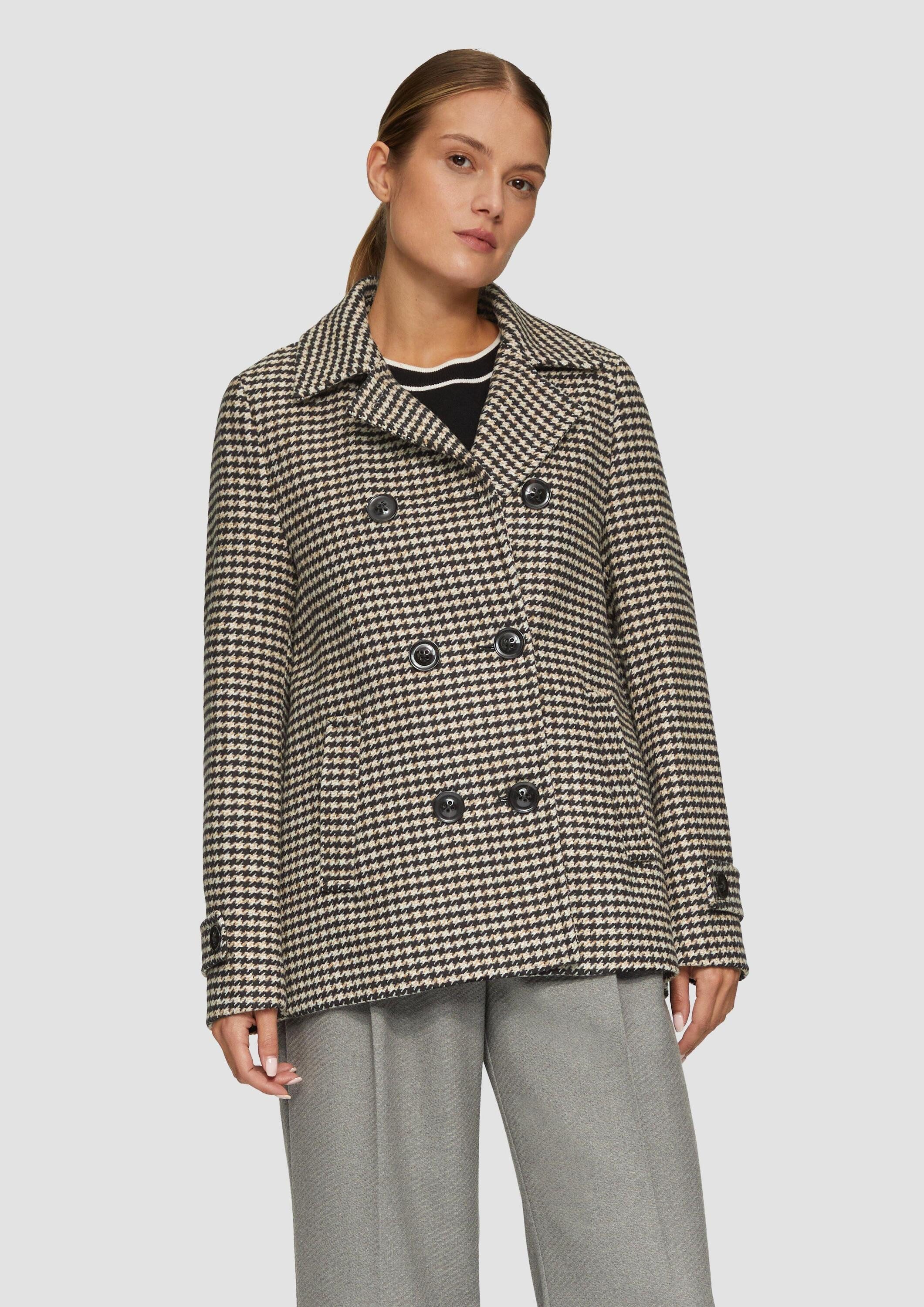 s.Oliver Funktionsjacke Outdoor-Jacke Cabanjacke mit Hahnentrittmuster günstig online kaufen