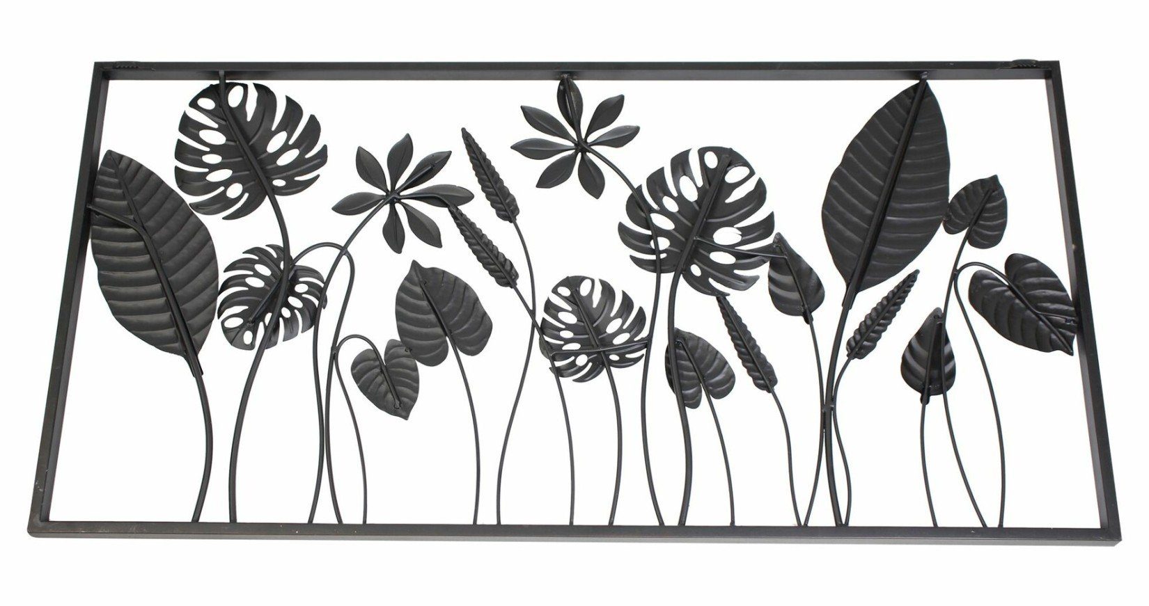 90x45 Metall, cm, aus Wanddeko, Dekoleidenschaft Blätter Wandbild St) "Blätter" Wandschmuck, 3D (1 Optik, in