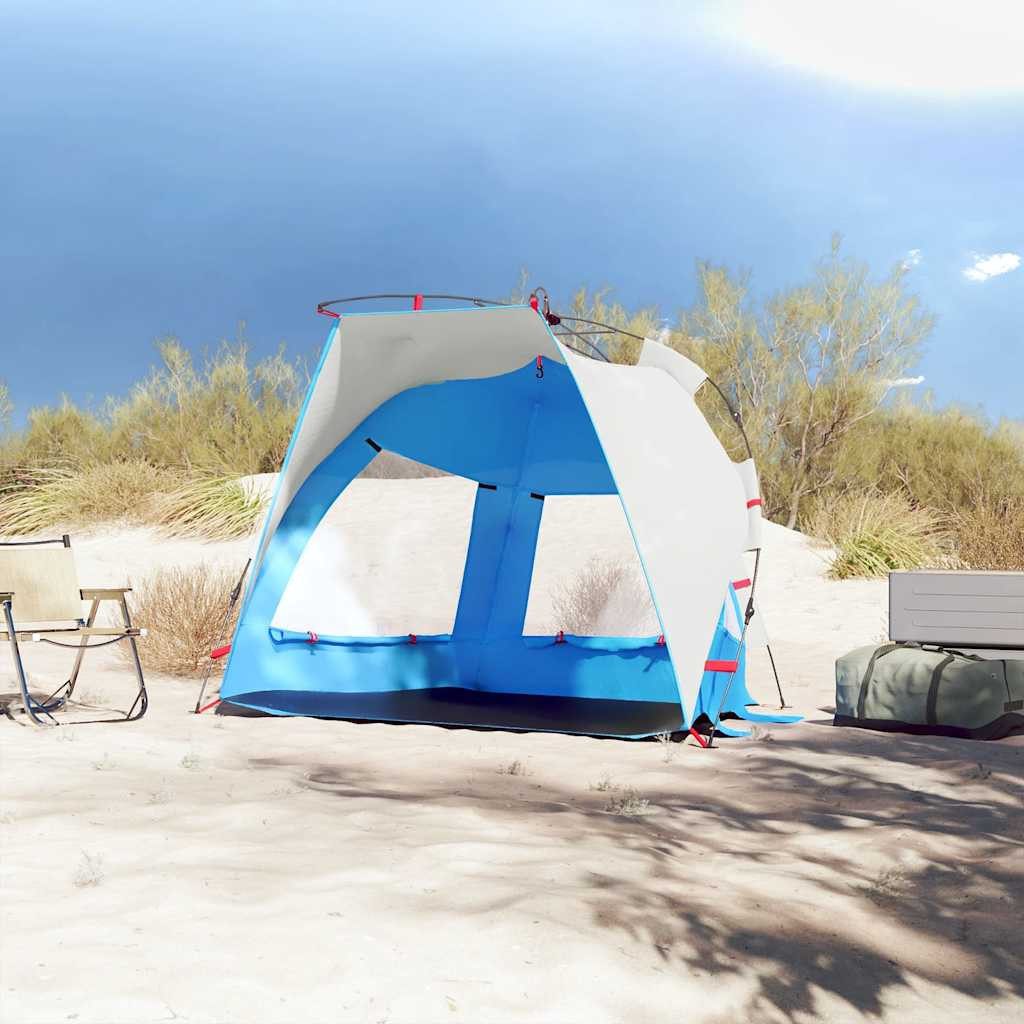 vidaXL Strandmuschel Strandzelt 2 Personen Azurblau Quick Release Wasserdicht, (1 tlg)