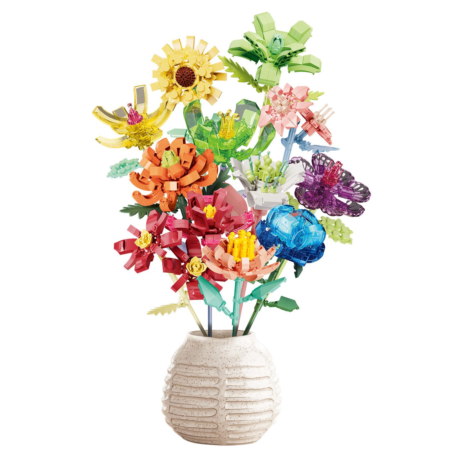 Blumen Bouquet Building Set 1001 Stück, DIY Einzigartige Dekoration Spielbausteine