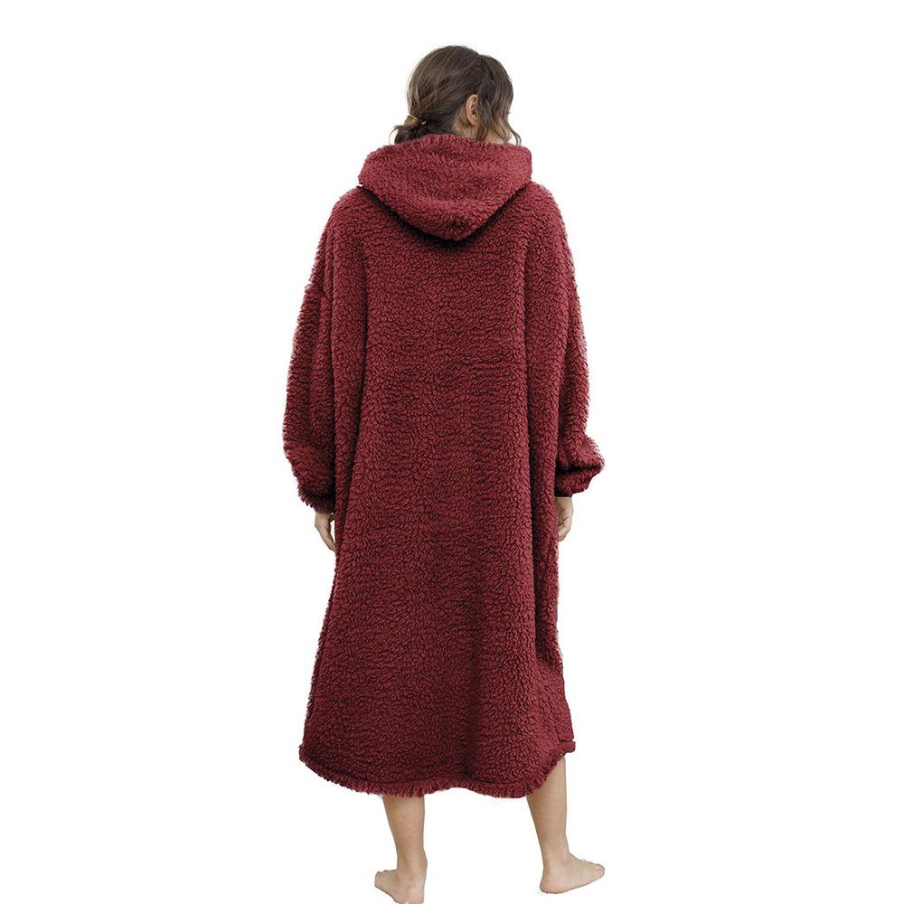 Decke, Sweatshirt,mit Tasche. rot Tragbare Hoodie Kapuzenpullover, GelldG Übergröße,