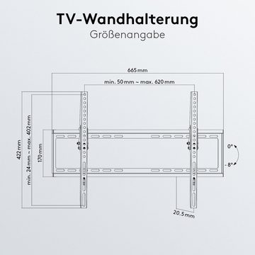 Goobay TV-Wandhalterung Basic TILT (L) TV-Wandhalterung, (bis 70,00 Zoll, inkl. Zubehör, 8° neigbar / 35 kg Traglast / Schwarz)