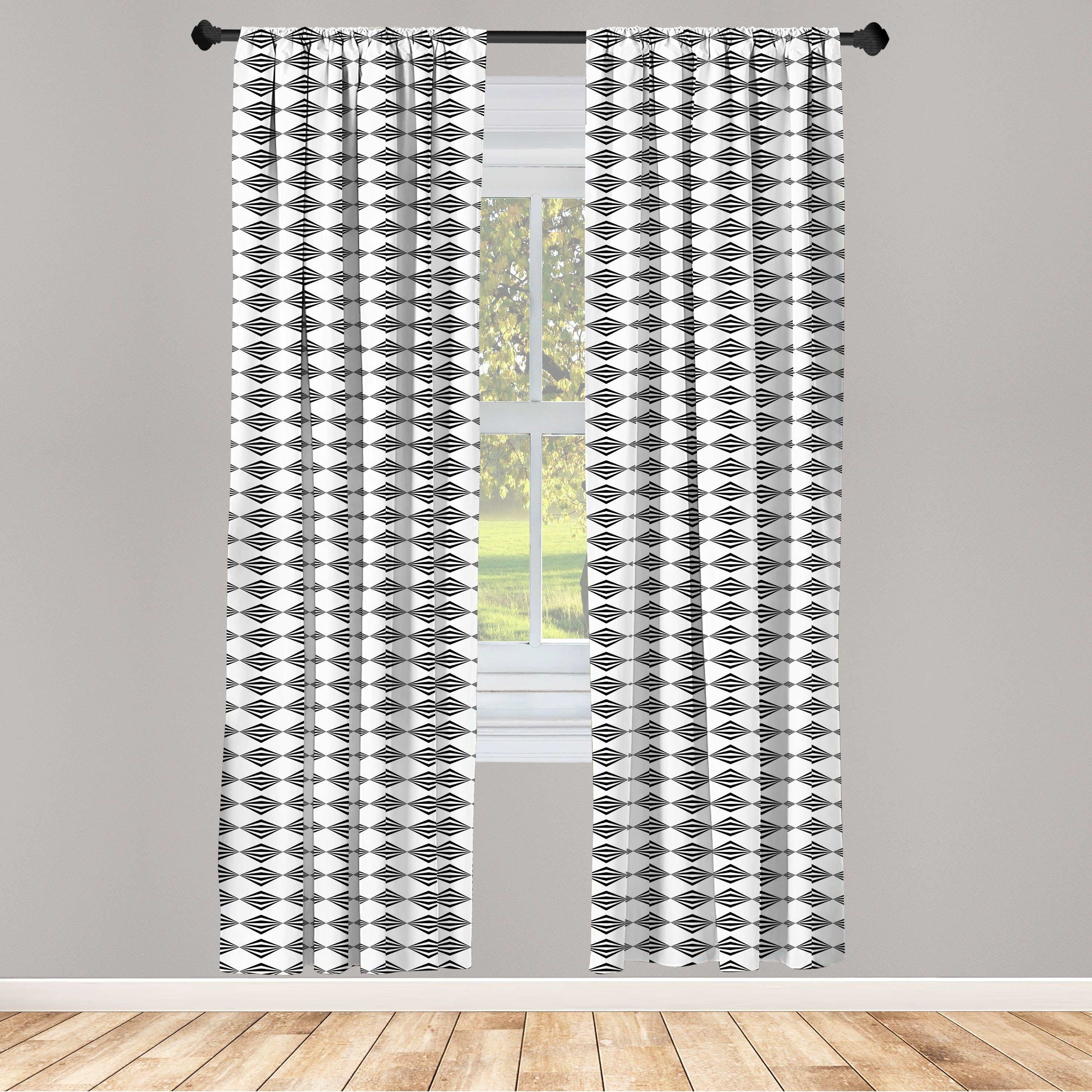 Gardine Vorhang für Wohnzimmer Schlafzimmer Dekor, Abakuhaus, Microfaser, Nervös Geometrische Fraktal-Muster