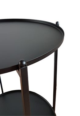 Meinposten Beistelltisch Couchtisch Metalltisch Wohnzimmertisch rund schwarz Metall Ø 35 cm, Höhe 50 cm