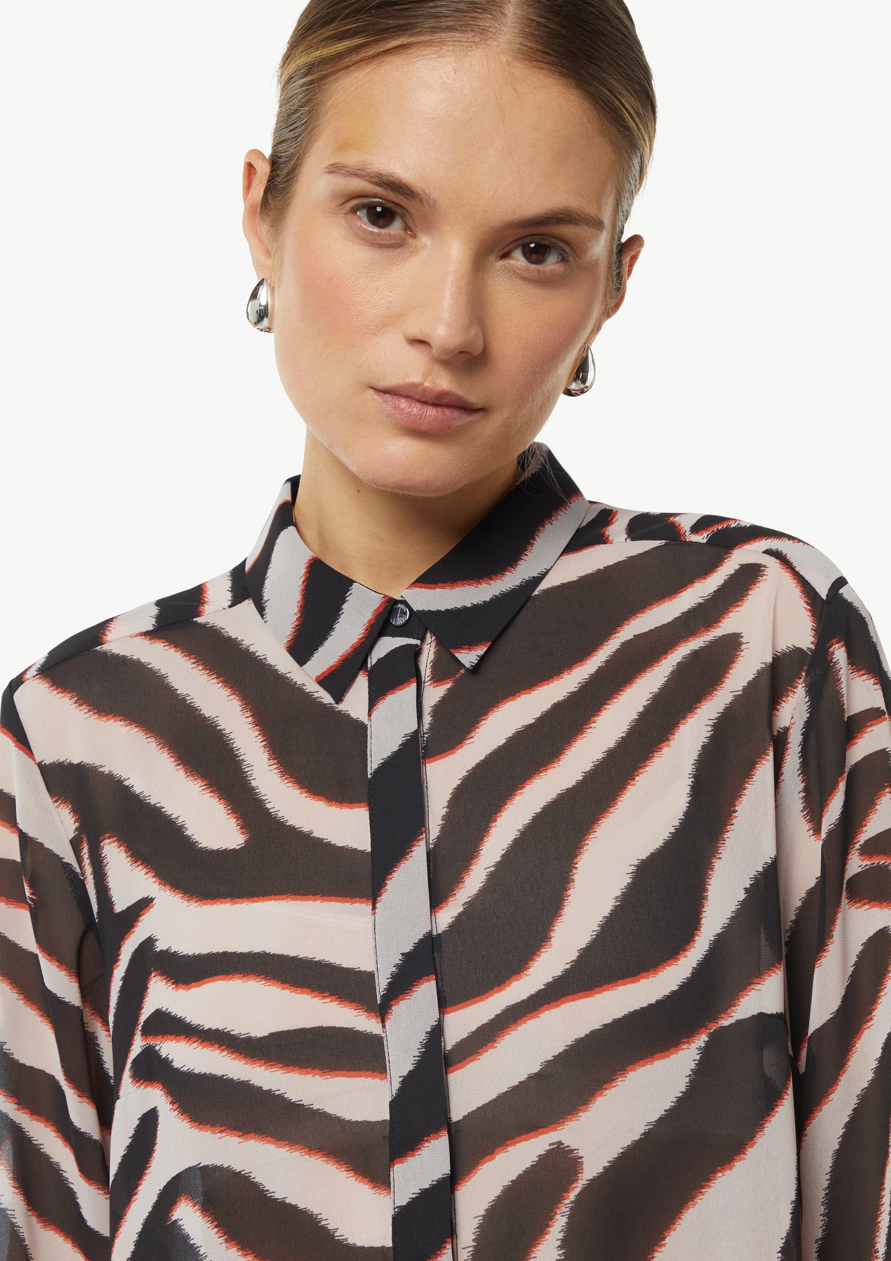 Comma Langarmbluse Chiffon-Bluse mit Hemdkragen günstig online kaufen
