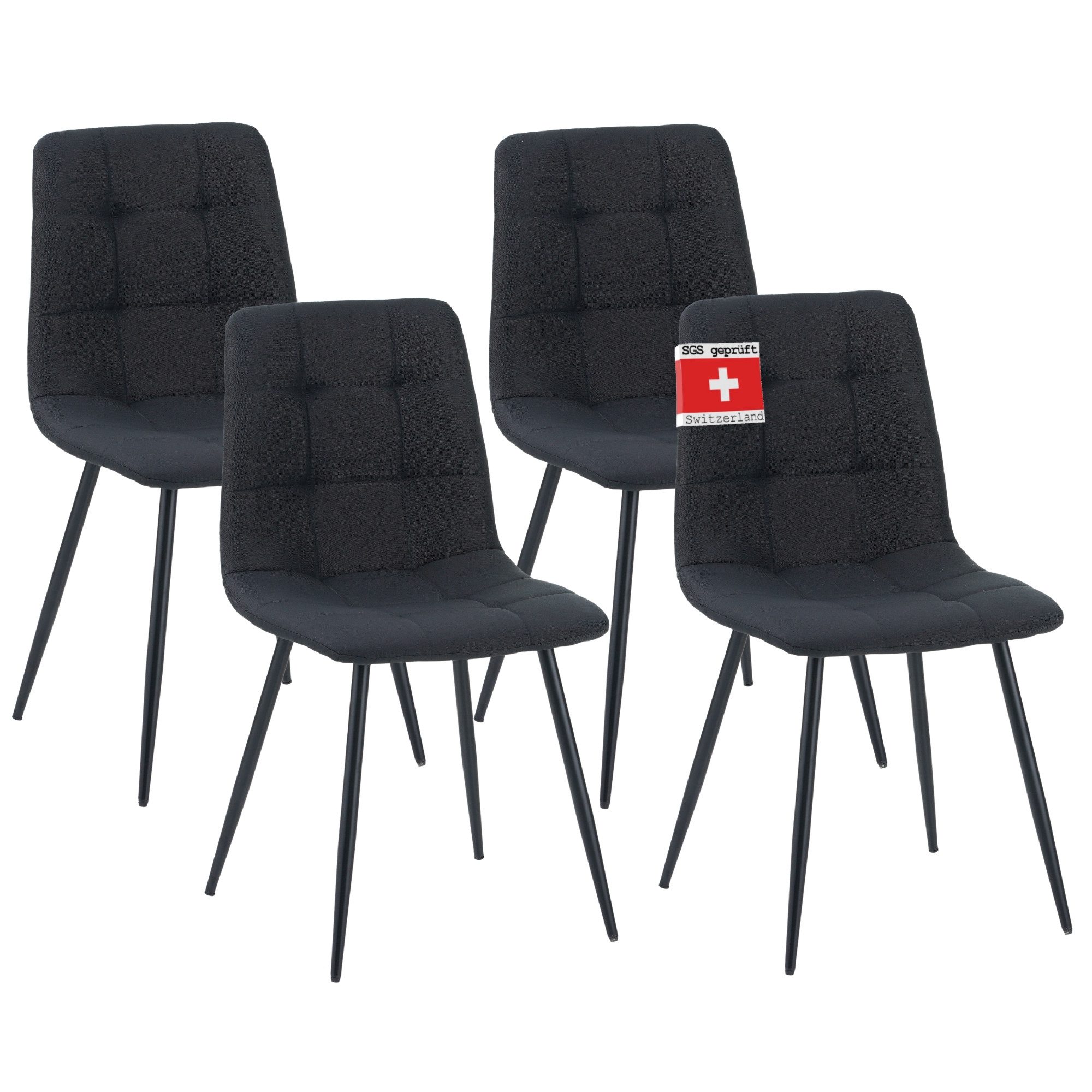 Albatros International Esszimmerstuhl Esszimmerstuhl BORA 4er Set Schwarz S günstig online kaufen