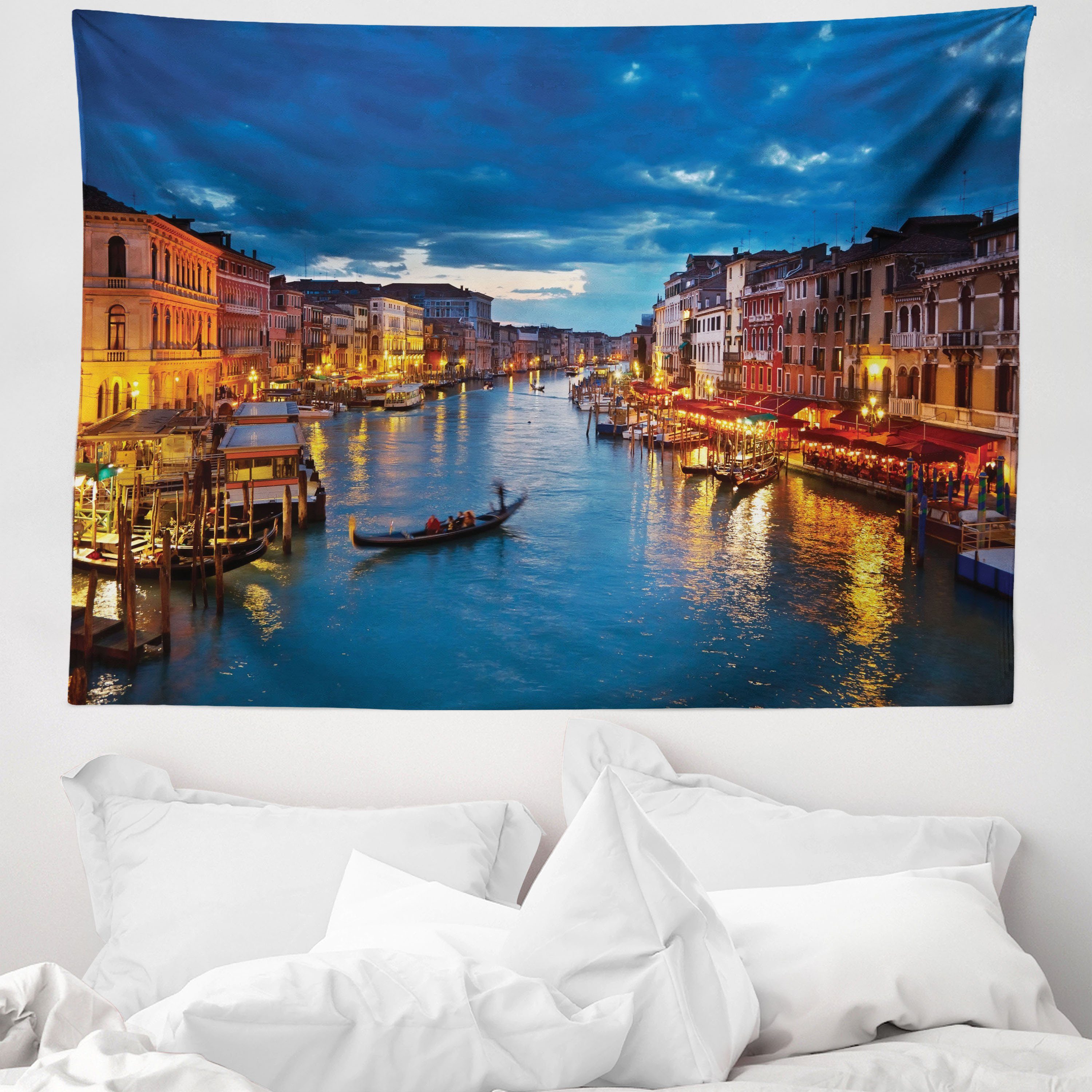 Wandteppich aus Weiches Mikrofaser Stoff Für das Wohn und Schlafzimmer, Abakuhaus, rechteckig, Venedig Blick auf den Canal Grande Rialto