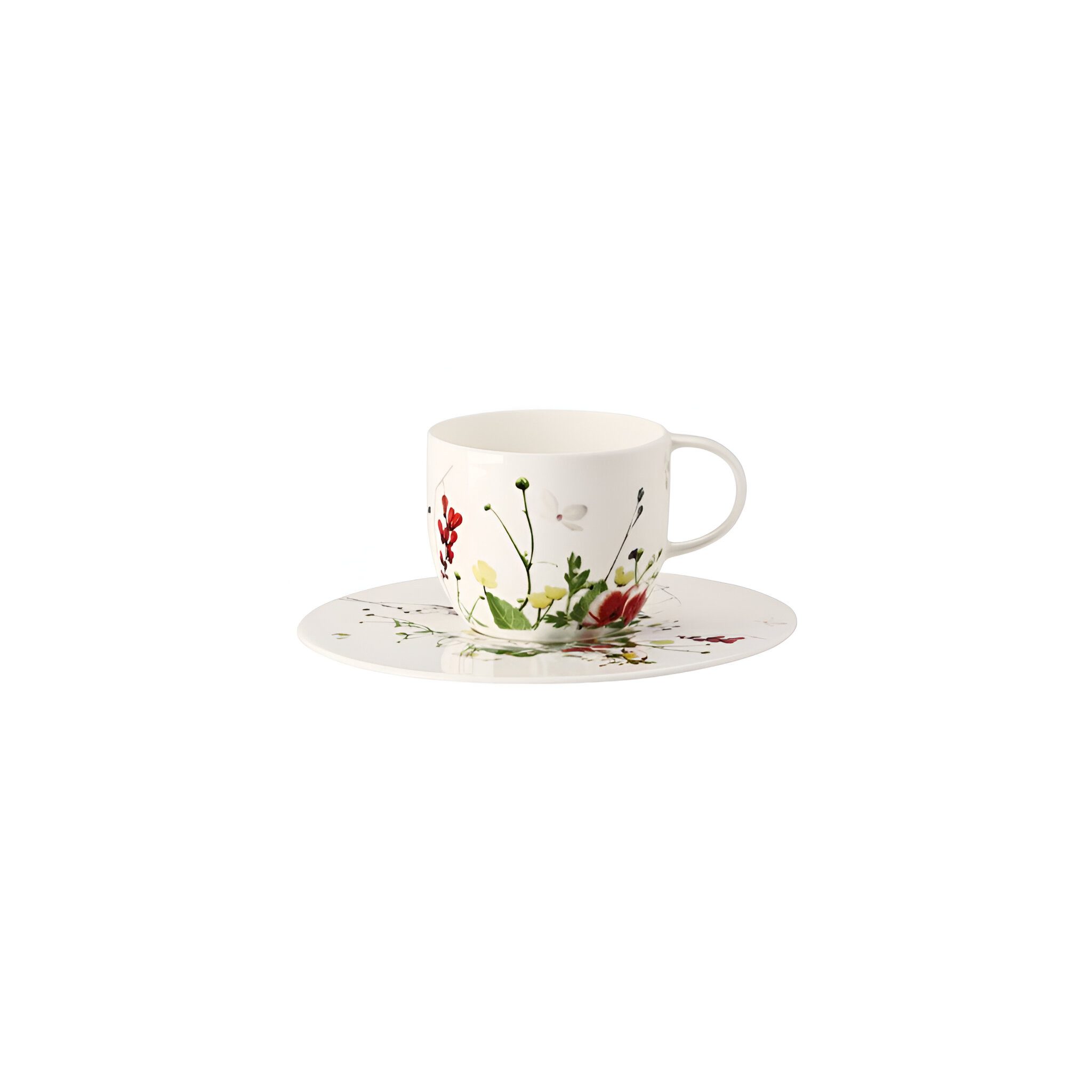 Rosenthal Tasse Kaffeetasse 2-tlg. - BRILLANCE FLEURS SAUVAGES, BONE CHINA, Lebensmittelkontaktsicher + Mikrowellengeeignet + Spülmaschinenfest