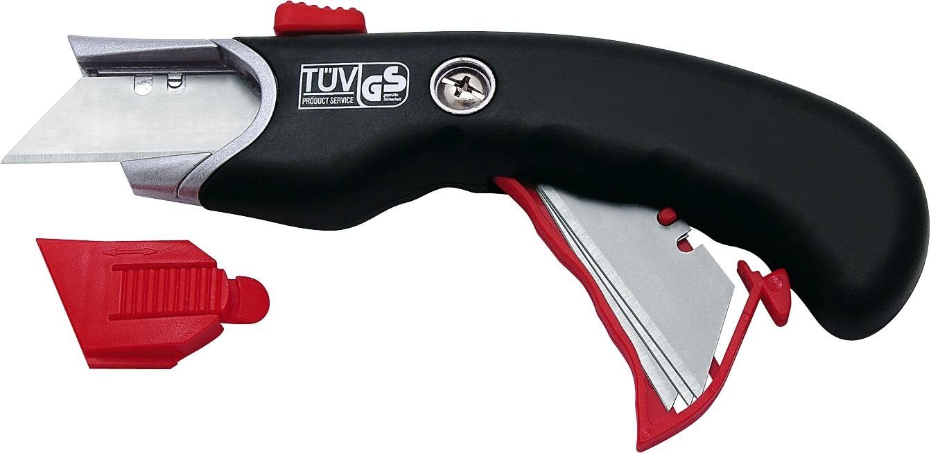 WEDO Cuttermesser WEDO Safety-Cutter Premium, Klinge: 19 mm, schwarz/rot