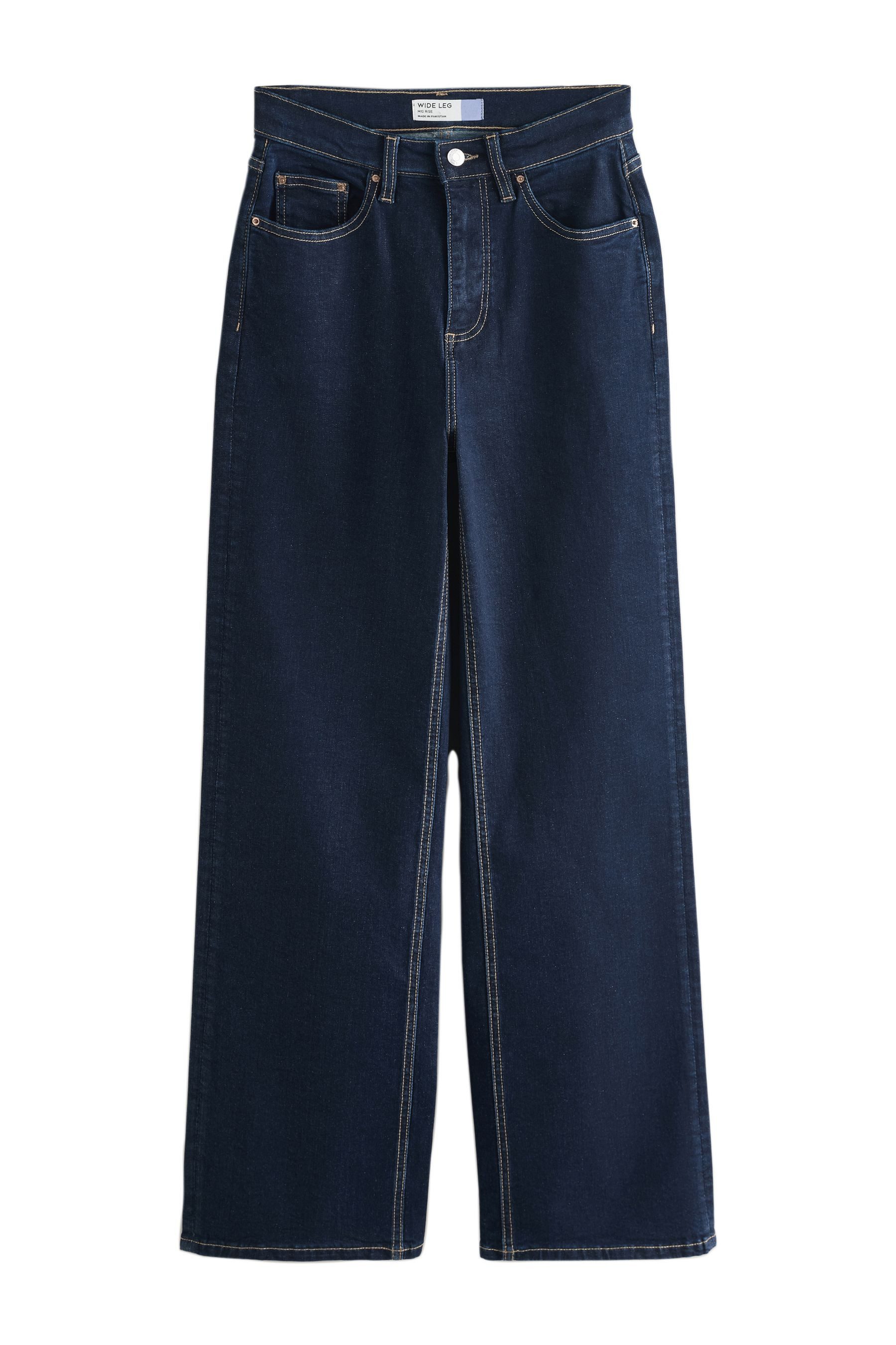 Next Stretch-Jeans Hochbund-Jeans mit weitem Bein, Kurzgröße (1-tlg)