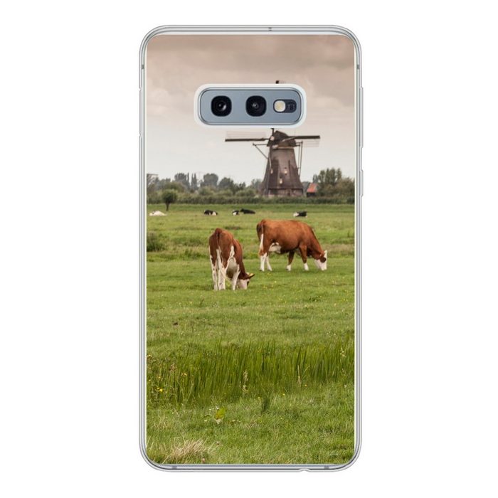 MuchoWow Handyhülle Kühe - Mühle - Niederlande Phone Case Handyhülle Samsung Galaxy S10e Silikon Schutzhülle