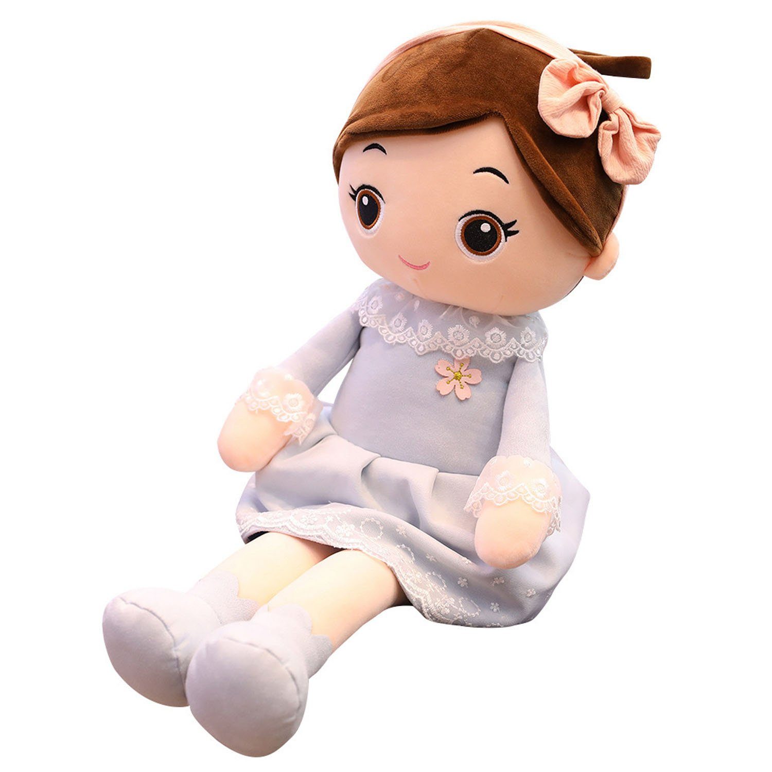yozhiqu Kuscheltier Blumenrock-Stoffpuppe, kleines Mädchen, Plüschtier, humanoide Puppe, Niedliches Design - perfektes Geburtstagsgeschenk für kleine Mädchen