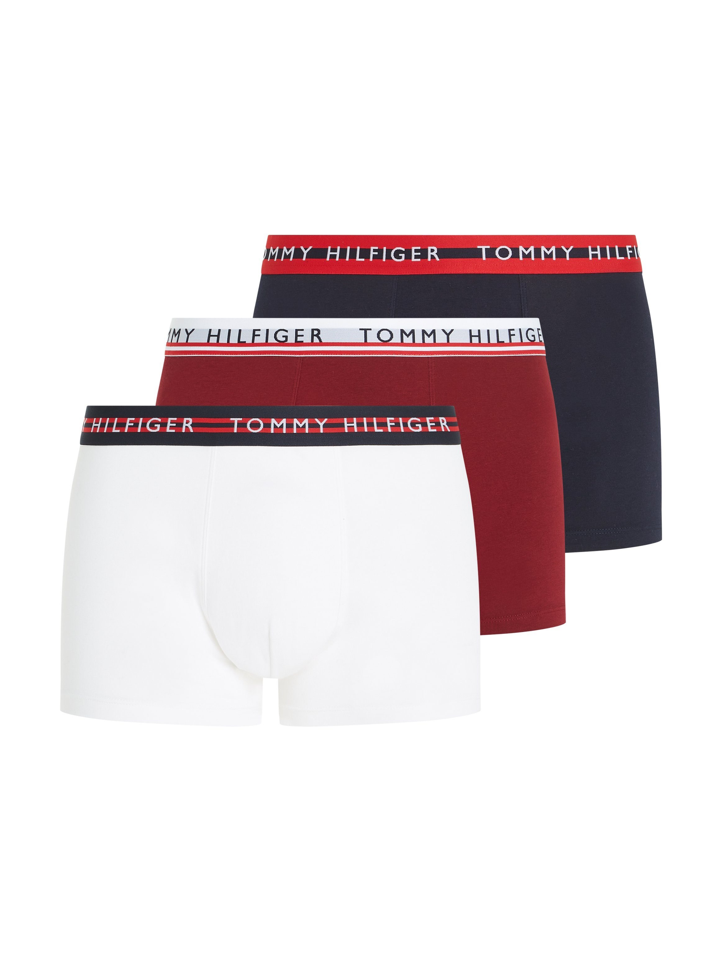 Tommy Hilfiger Underwear Boxershorts 3P TRUNK WB + BODY DIFF COLOR (Packung, 3er-Pack) mit Logo am Taillenbund red/white/desert sky