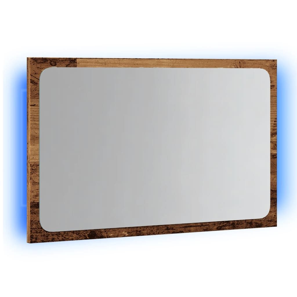vidaXL Spiegel, Badspiegel mit LED-Leuchten Artisan-Eiche 60x8,5x38 cm