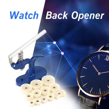 BlingBin Uhrenbeweger Einpresswerkzeug Gehäuseschließer Uhrendeckelpresse Uhrenschließer, (1 Set, 13-St), Uhrenpressen mit 12-teiligen Matrizen