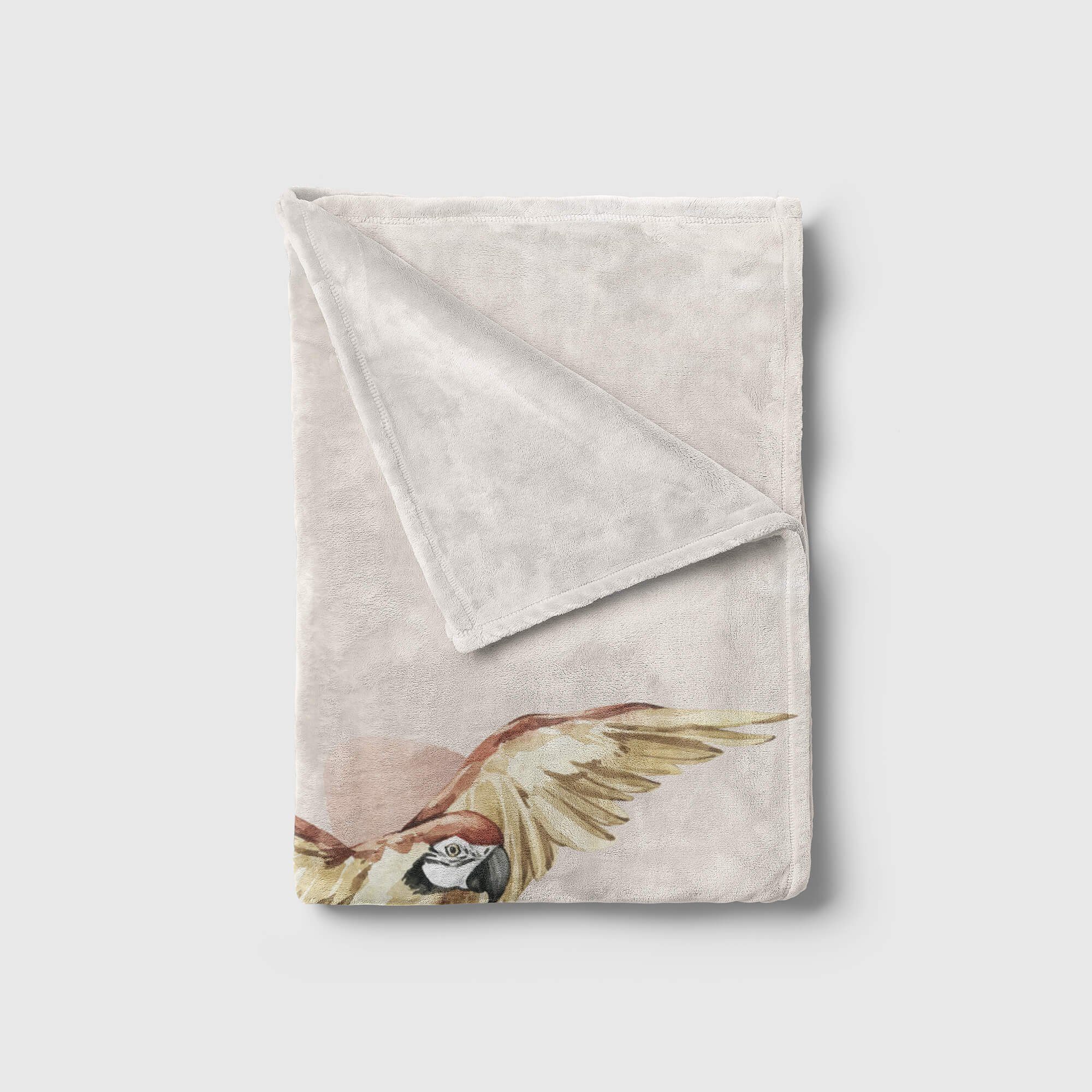 Sinus Art Handtücher Handtuch (1-St), Handtuch Kuscheldecke Tropisch Aquarell Saunatuch Motiv Kunstvoll Baumwolle-Polyester-Mix Strandhandtuch Duschh, Papagei