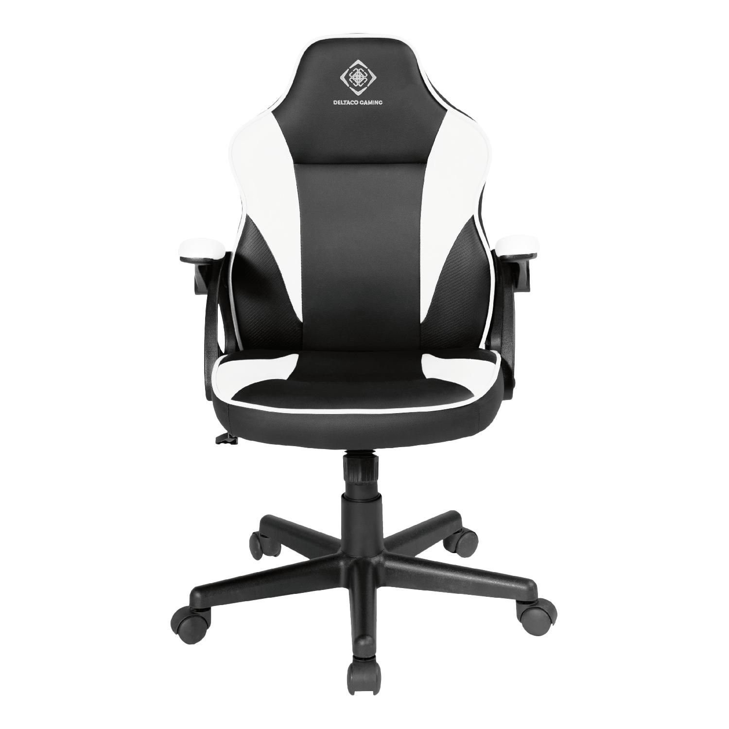 DELTACO Gaming-Stuhl Gaming Stuhl DC120 "Junior" höhenverstellbar Kunstleder, Bürostuhl für Kinder, klein, für Personen bis 150 cm schwarz/weiß