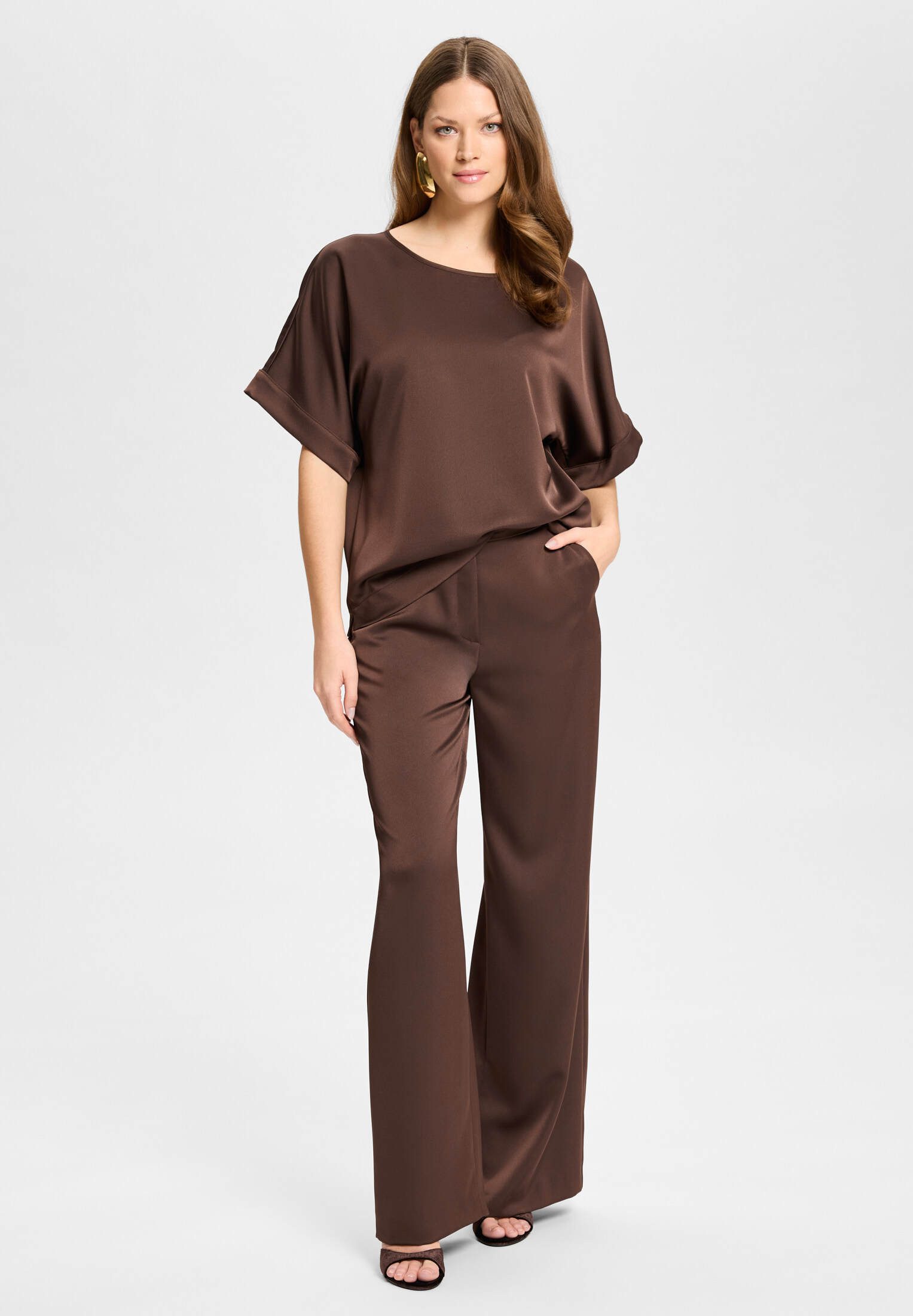 SWING Chiffonbluse - Blusentop aus Satin