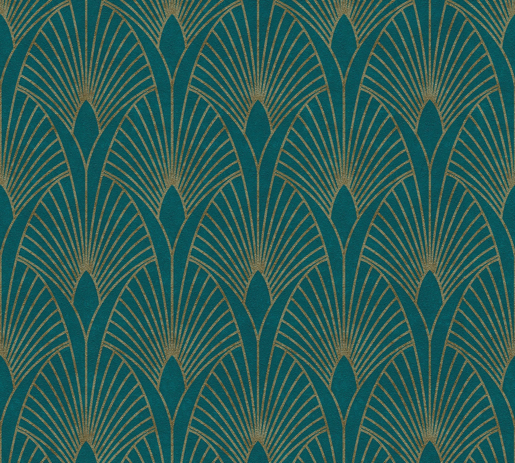 living walls Vliestapete New Walls 50's Glam Art Deco Optik, leicht strukturiert, Barock, gemustert, ornamental, Tapete Art Deco Tapeten Wohnzimmer Schlafzimmer Küche Flur Design Büro