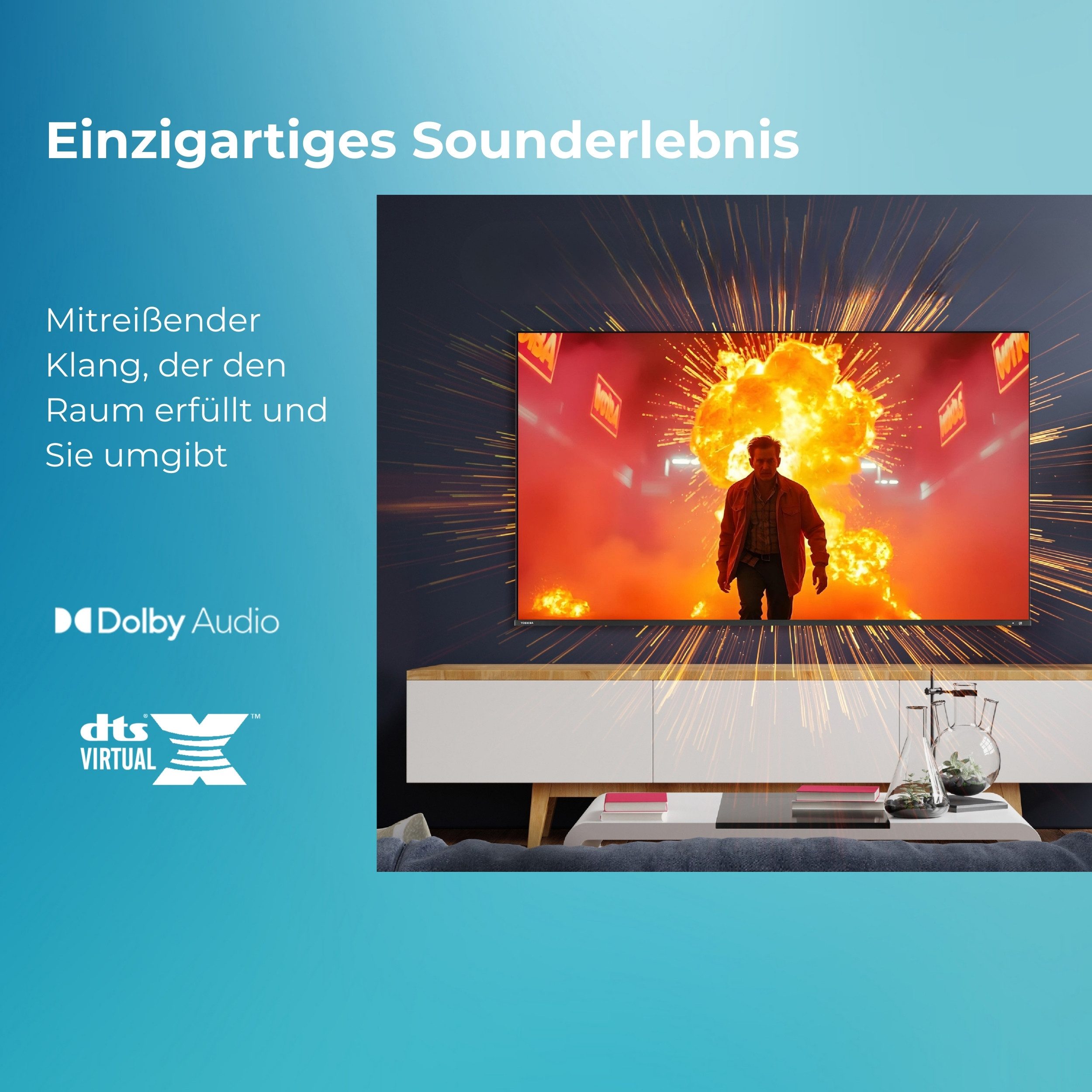 Toshiba 43QV1563DDW LED-Fernseher (108 cm/43 Zoll, 4K Ultra HD, Smart-TV)