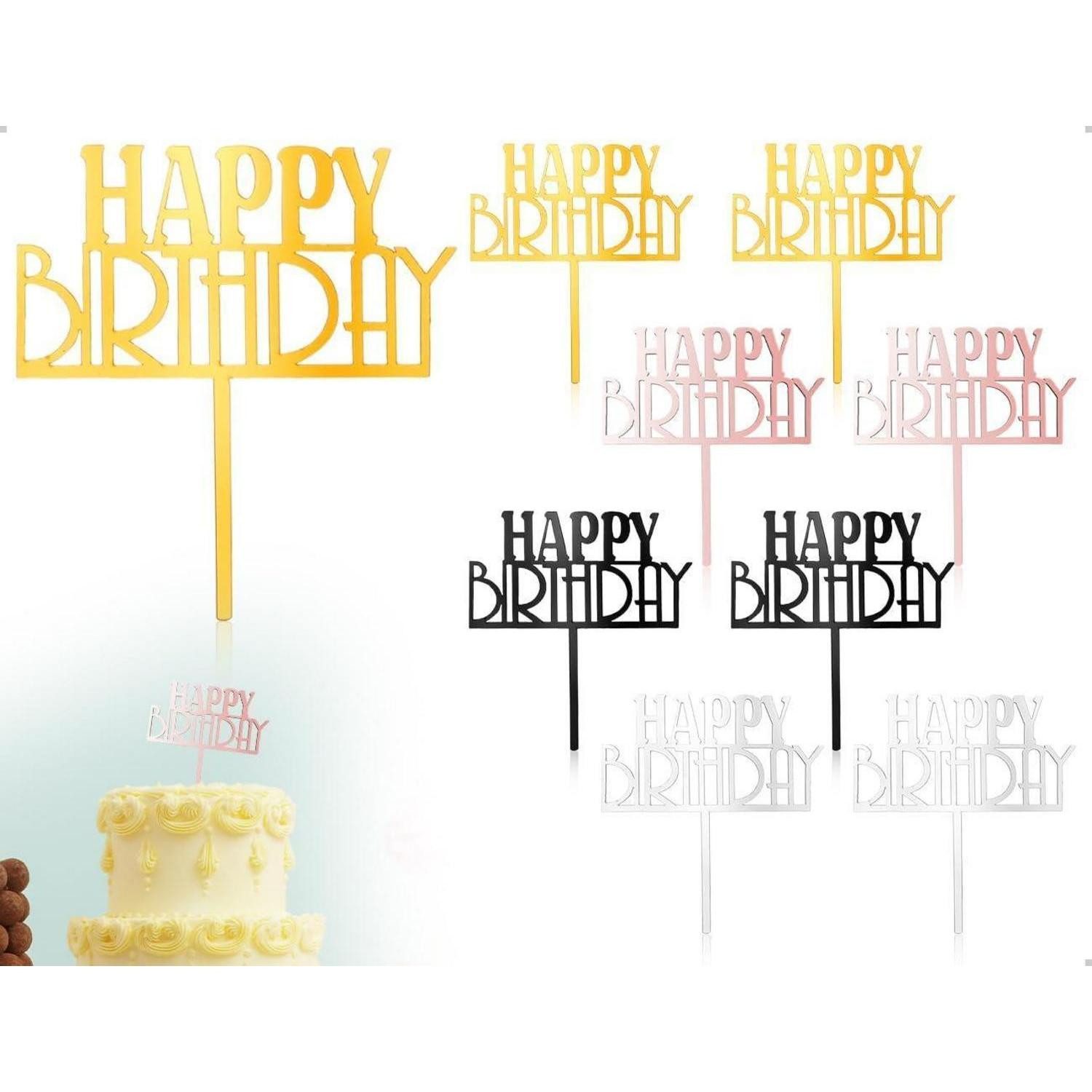 LuxusKollektion Tortenstecker Tortendeko Geburtstag Cake Topper Acryl Cupcake 4 Farben Satz 2 8
