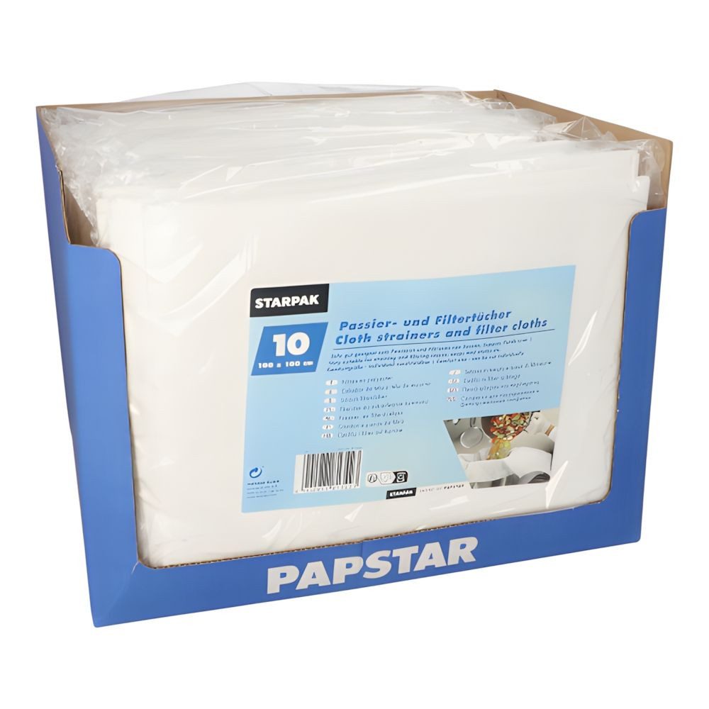 PAPSTAR Passiertuch Passier- und Filtertücher 100 cm x 100 cm weiss 10 Stk, Polyester – Bild 4 von 5