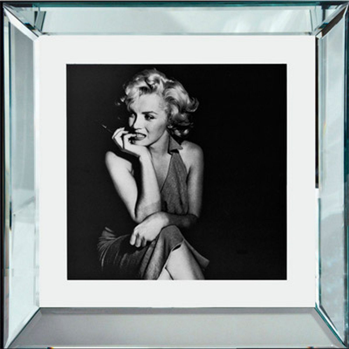 Casa Padrino Dekoobjekt Designer Bild "Bleib eine Weile" Marilyn Monroe 40 x 40 cm - Limited Edition