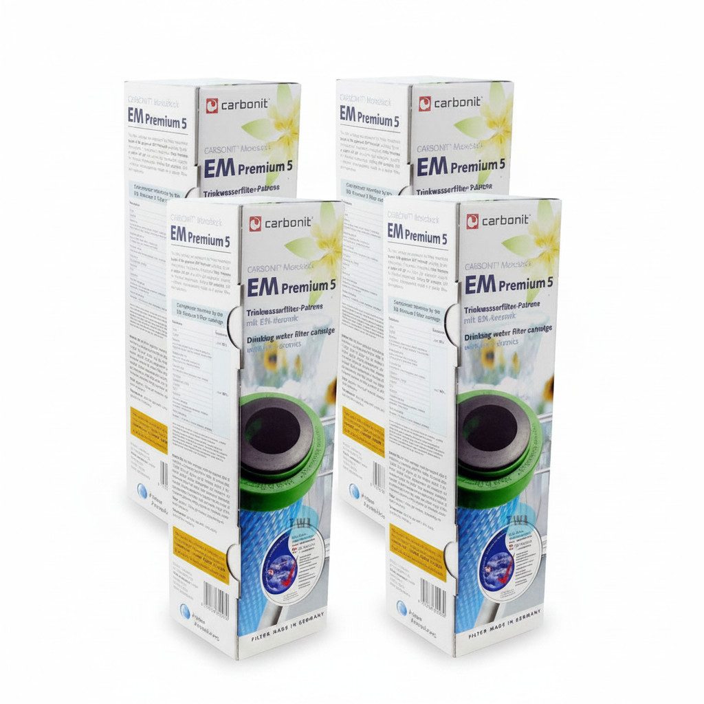 carbonit Filtereinsatz, 4x EM Premium-5 Filterpatrone mit Belebung 0,45 µm *SPARPREIS*