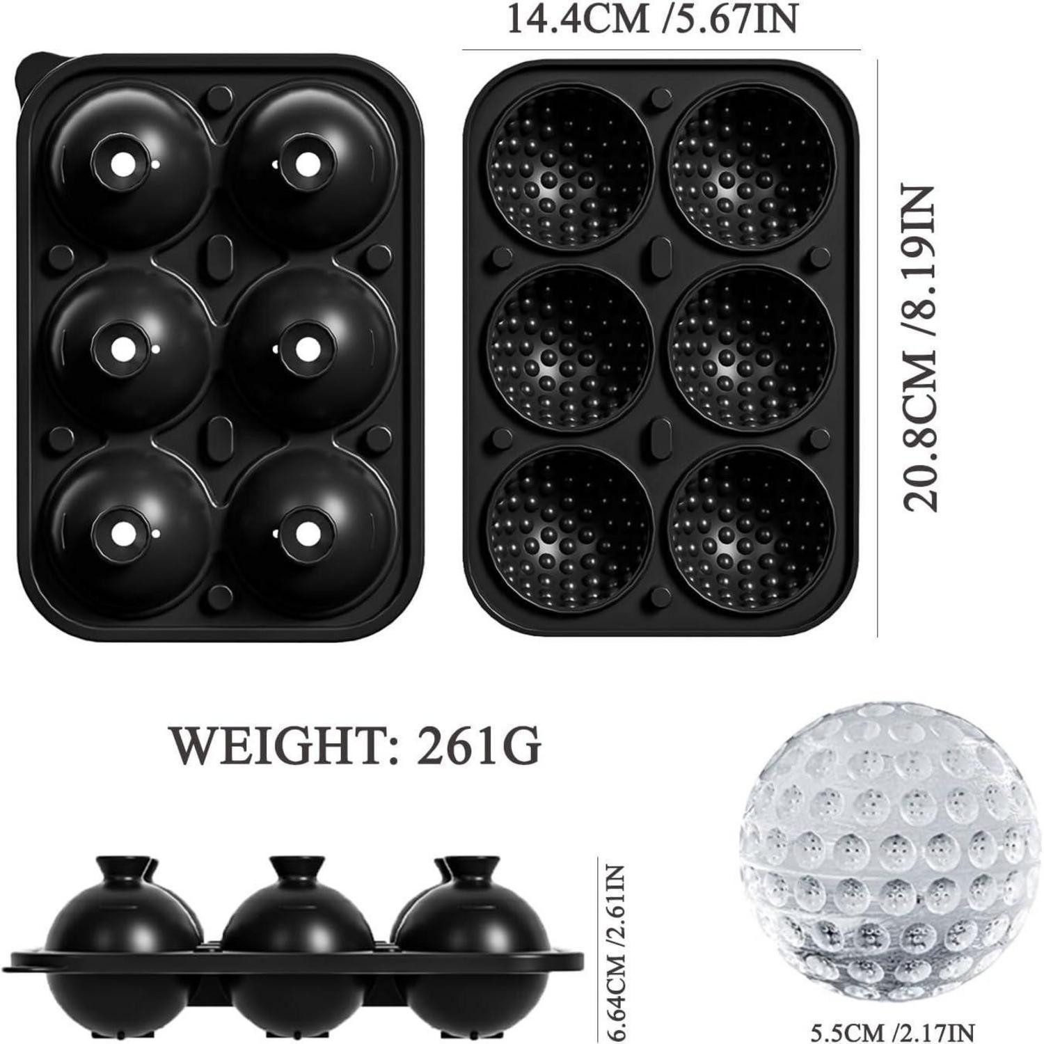 LuxusKollektion Eiswürfelform Eiswürfelform Kugel Silikon Golfball 5,5cm Eiskugeln für Whisky
