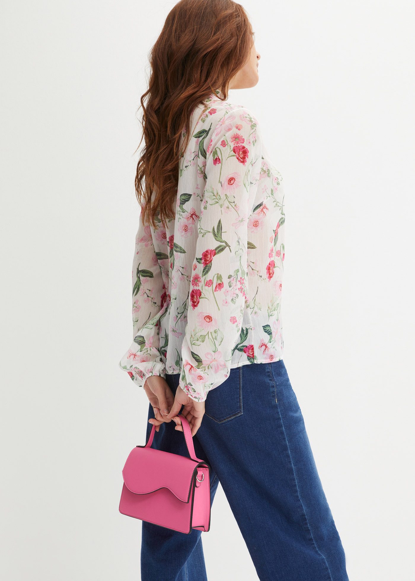 bonprix Chiffonbluse Loose Fit, für festliche Anlässe, mit langem Arm günstig online kaufen