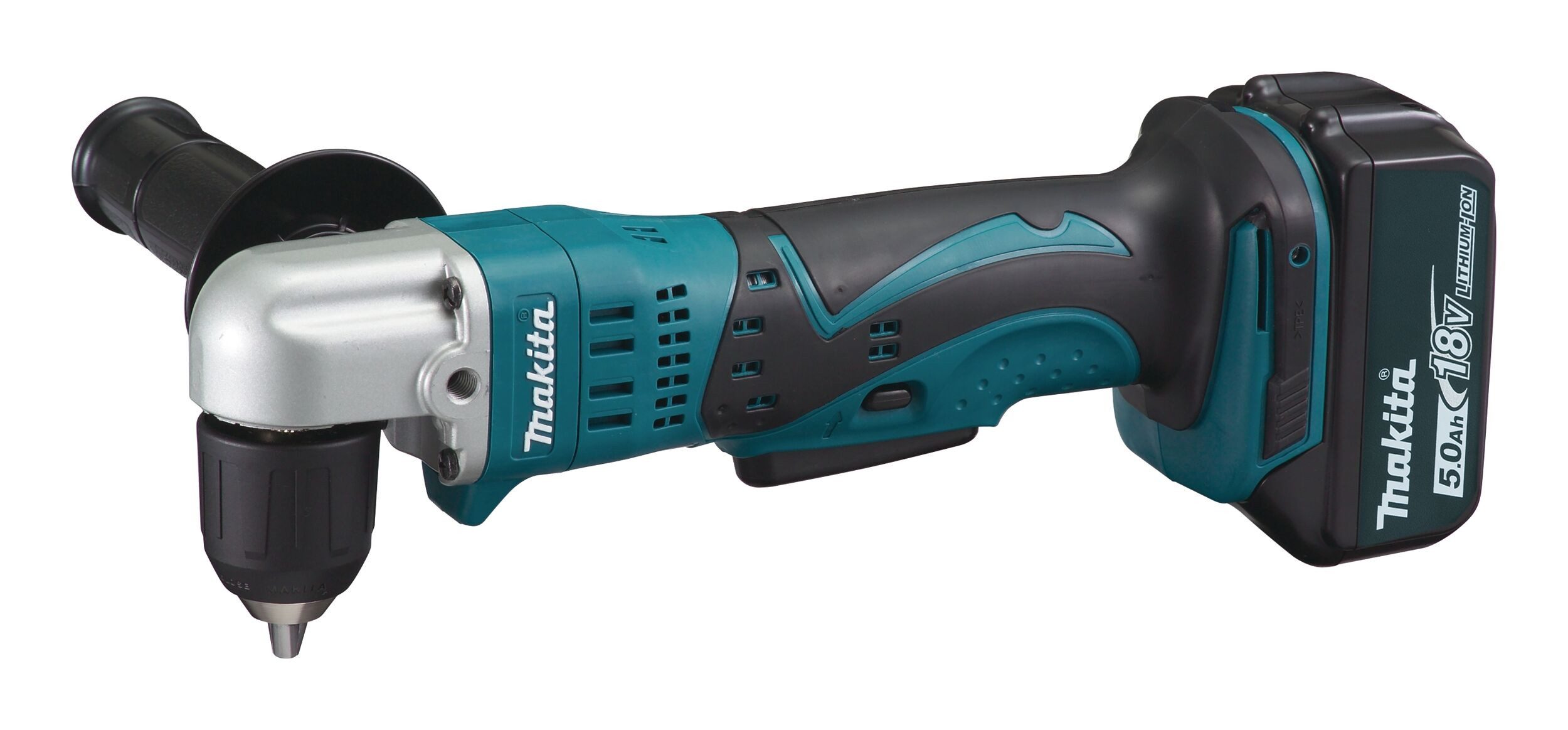 Makita Akku-Bohrschrauber, 18 V, max. 1800 U/min, Winkelbohrmaschine 18V, DDA351RTJ, 2 x 5 Ah Li-Ion in MAKPAC 2