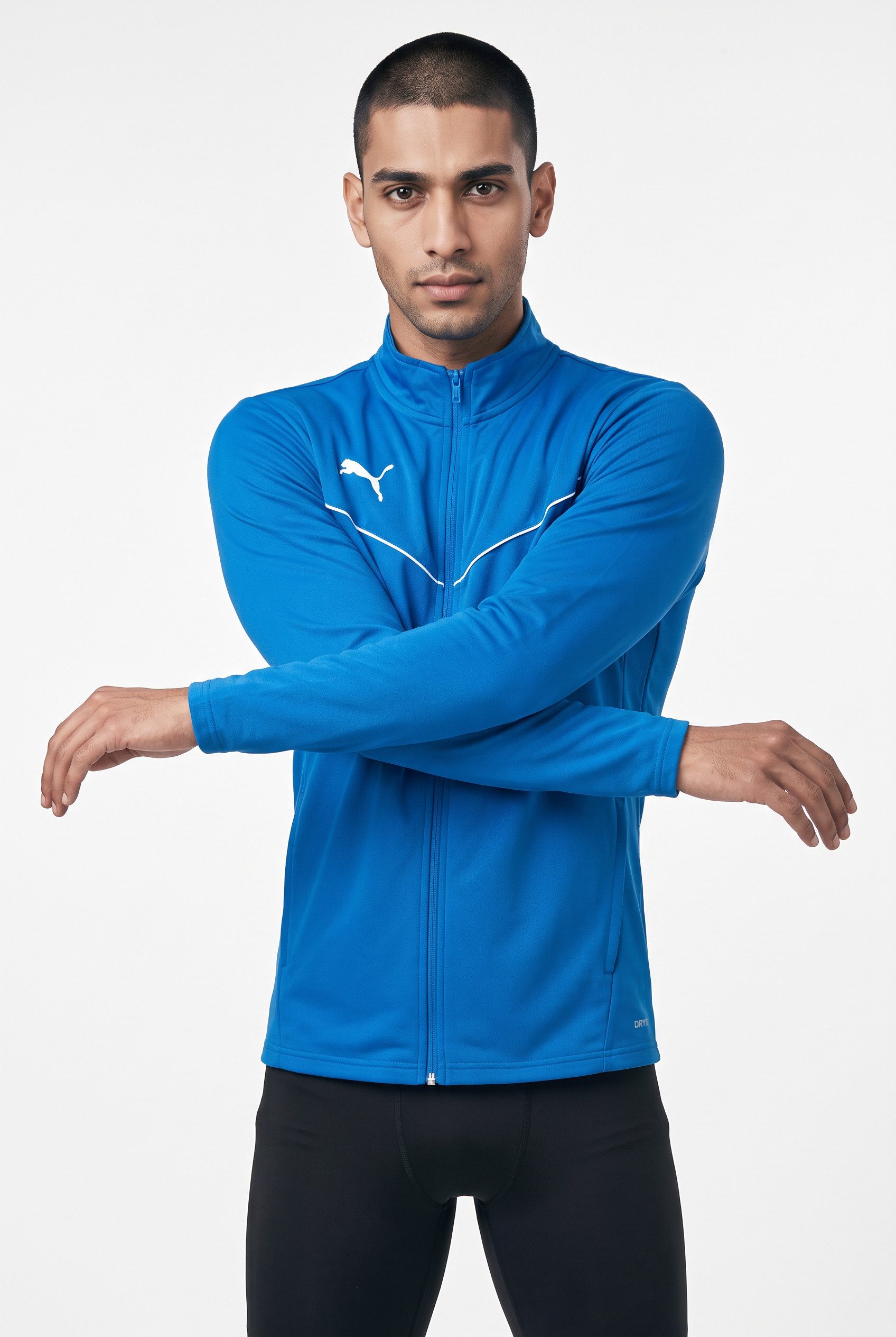 PUMA Trainingsjacke TEAMRISE TRAINING POLY JACKET sportlicher Stil mit kontrastfarbener Paspelierung
