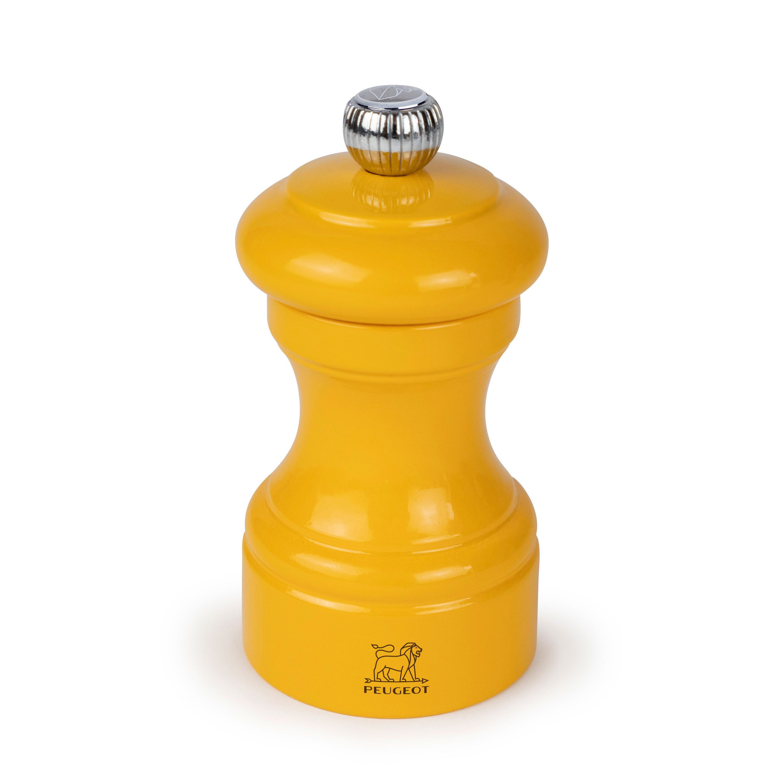 Salzmühle BISTRO 10cm Safrangelb Buchenholz Lackiert Stahlmahl Manuell