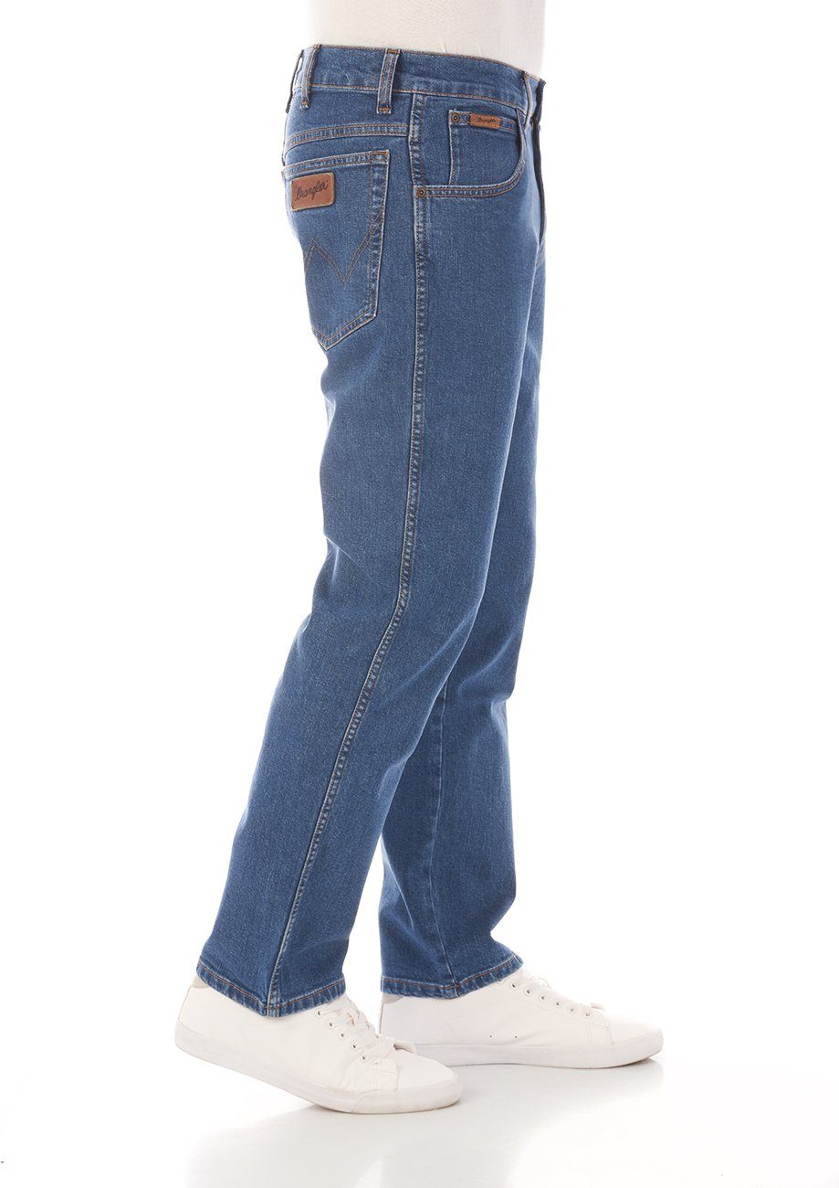 Wrangler Straight-Jeans Herren Jeanshose Texas Stretch Regular Fit Denim Hose mit Stretch