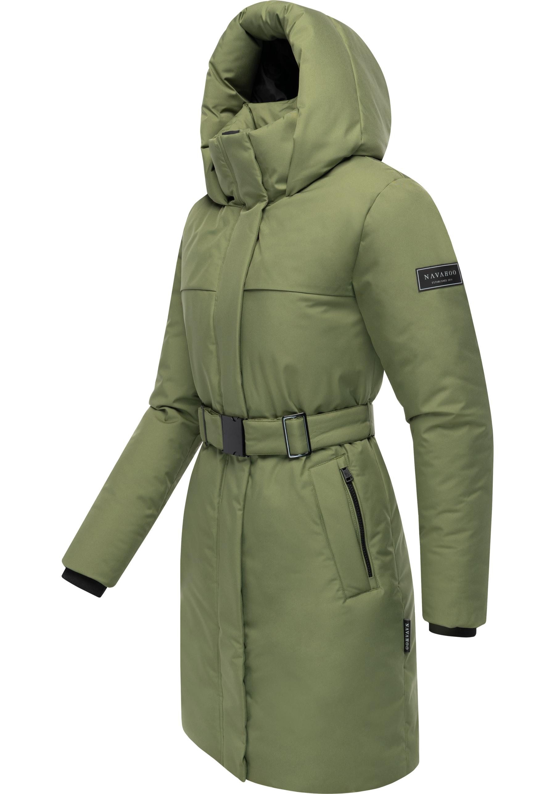 Navahoo Wintermantel Gipfelspass XIV Warmer Winterparka mit Taillengürtel